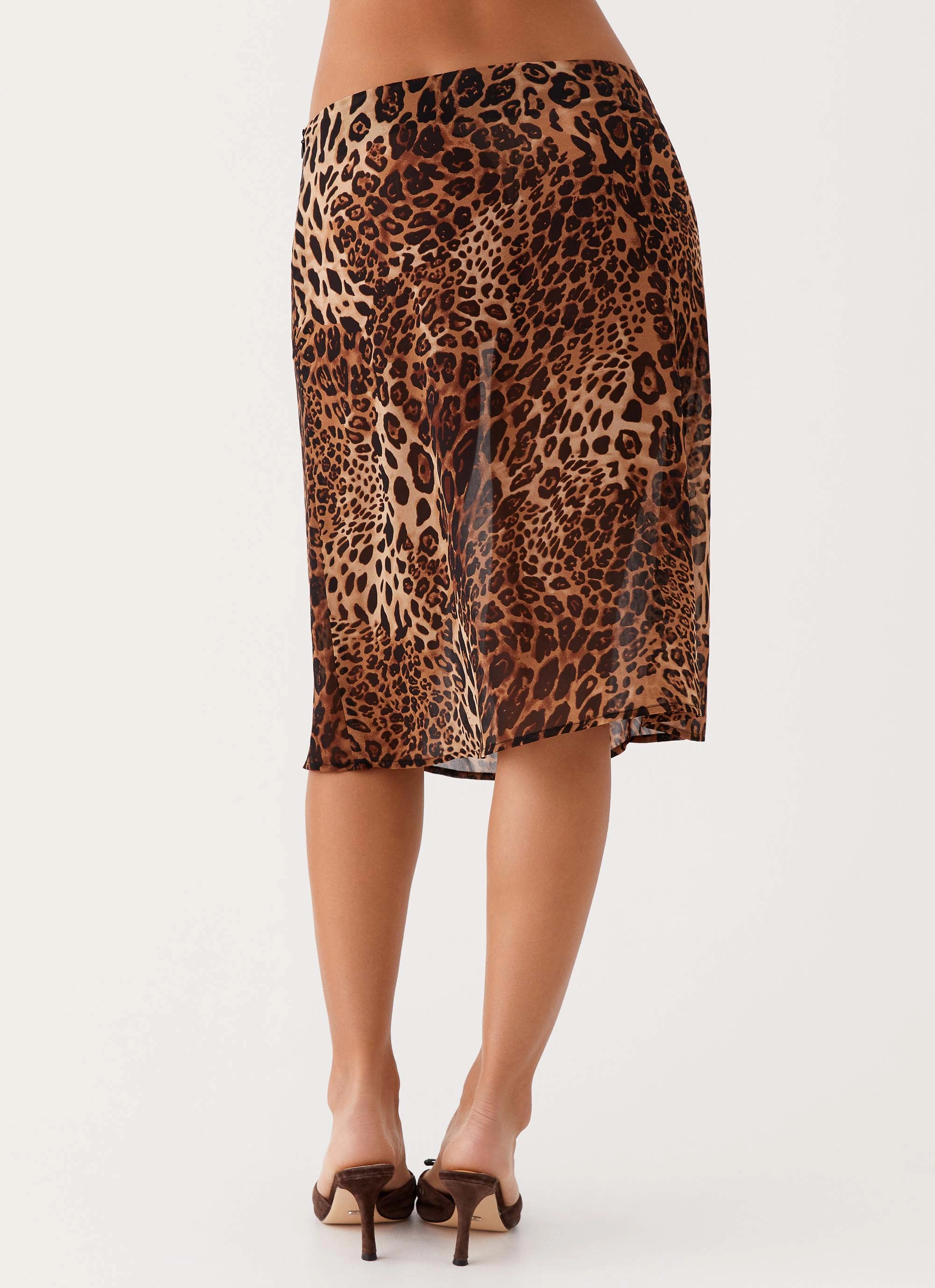 Evoke Chiffon Midi Skirt - Leopard Heat Dissipating Fabric Contemporary Design