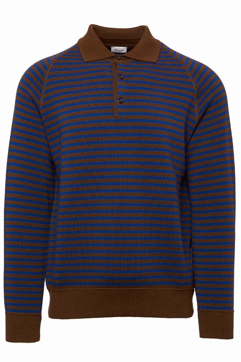 Ginsberg Striped Polo Wrinkle Free Material