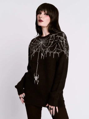 Spiderweb Sweater Hemmed