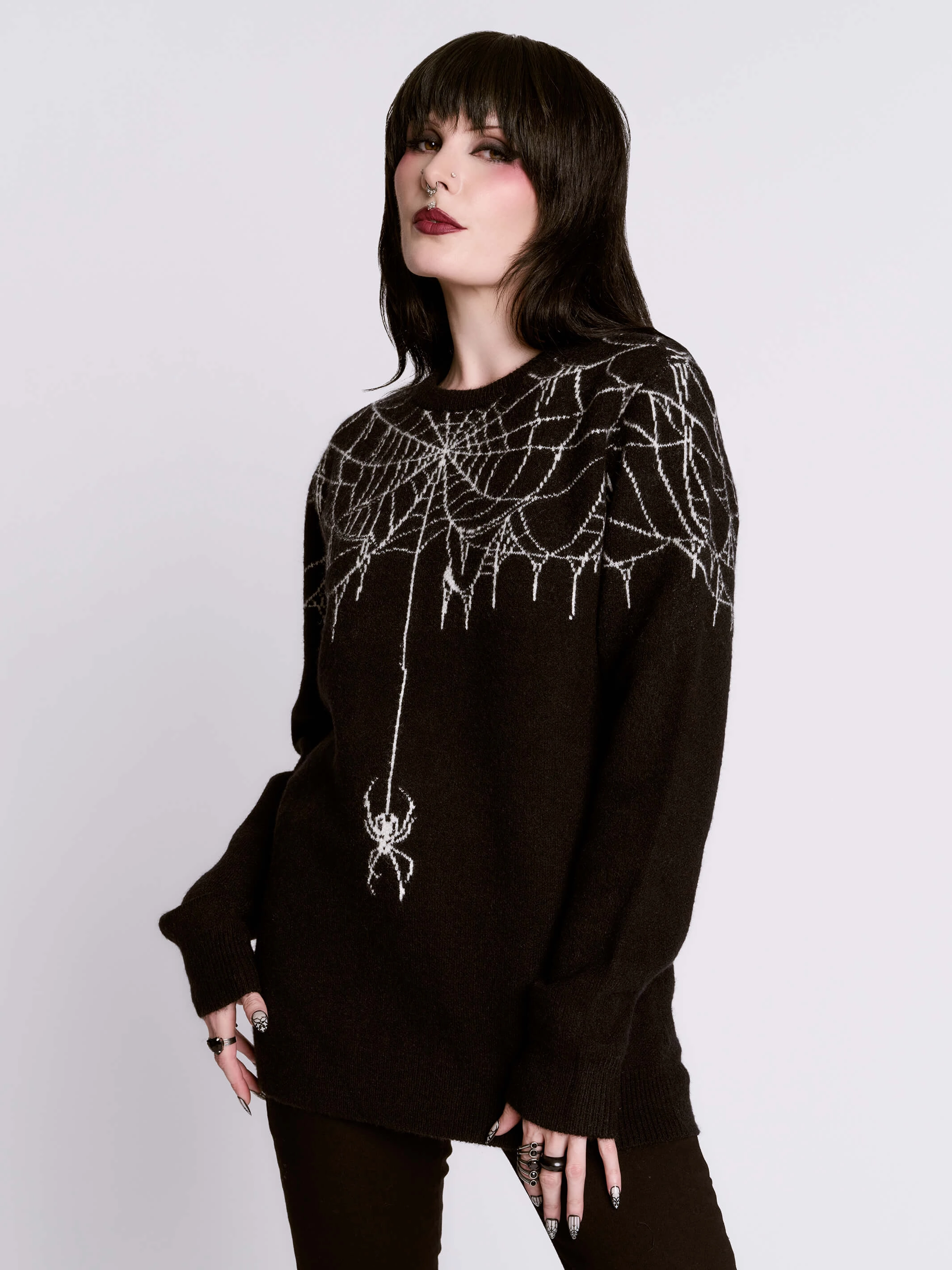 Spiderweb Sweater Hemmed