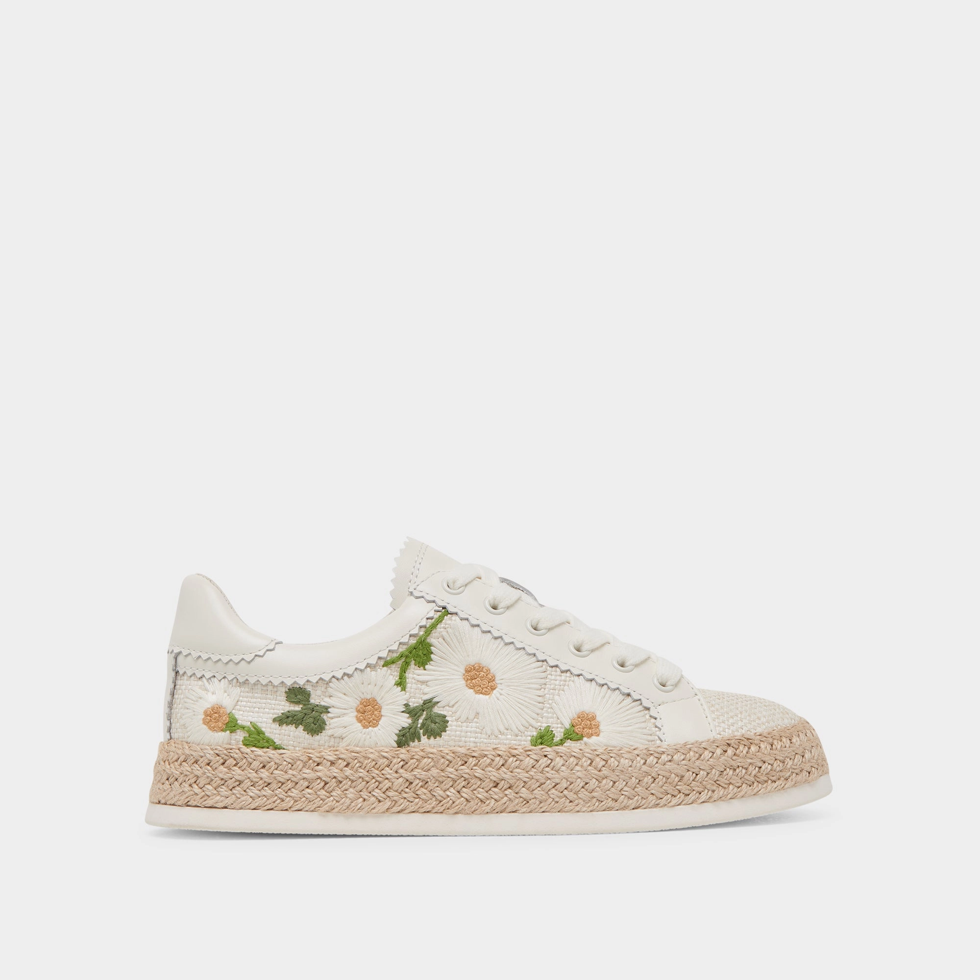 MeshFabric AZALIA SNEAKERS WHITE FLORAL RAFFIA