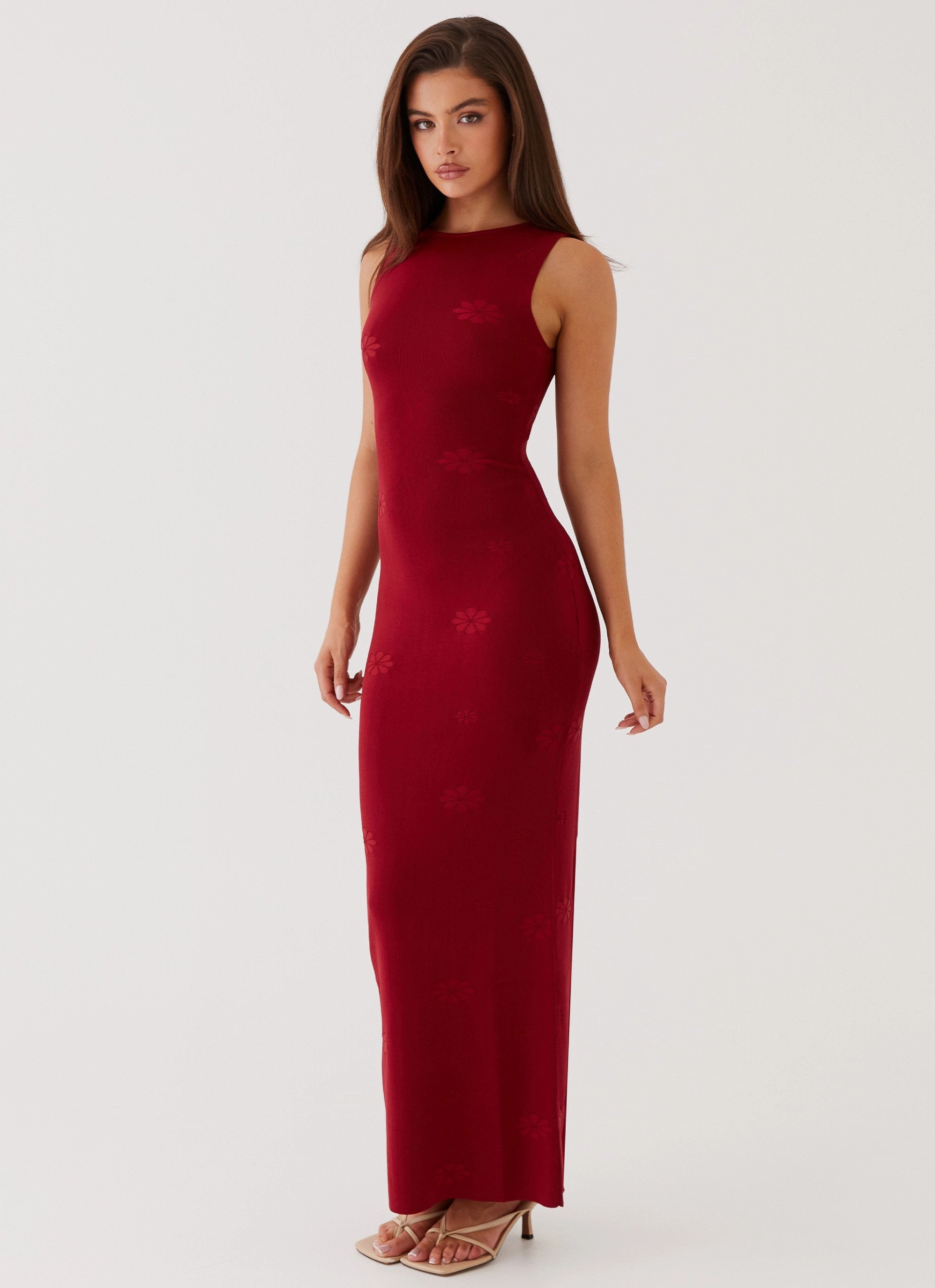 Timeless Design Holly Knit Maxi Dress - Red