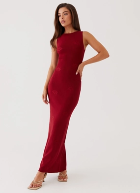 Body Safe Holly Knit Maxi Dress - Red