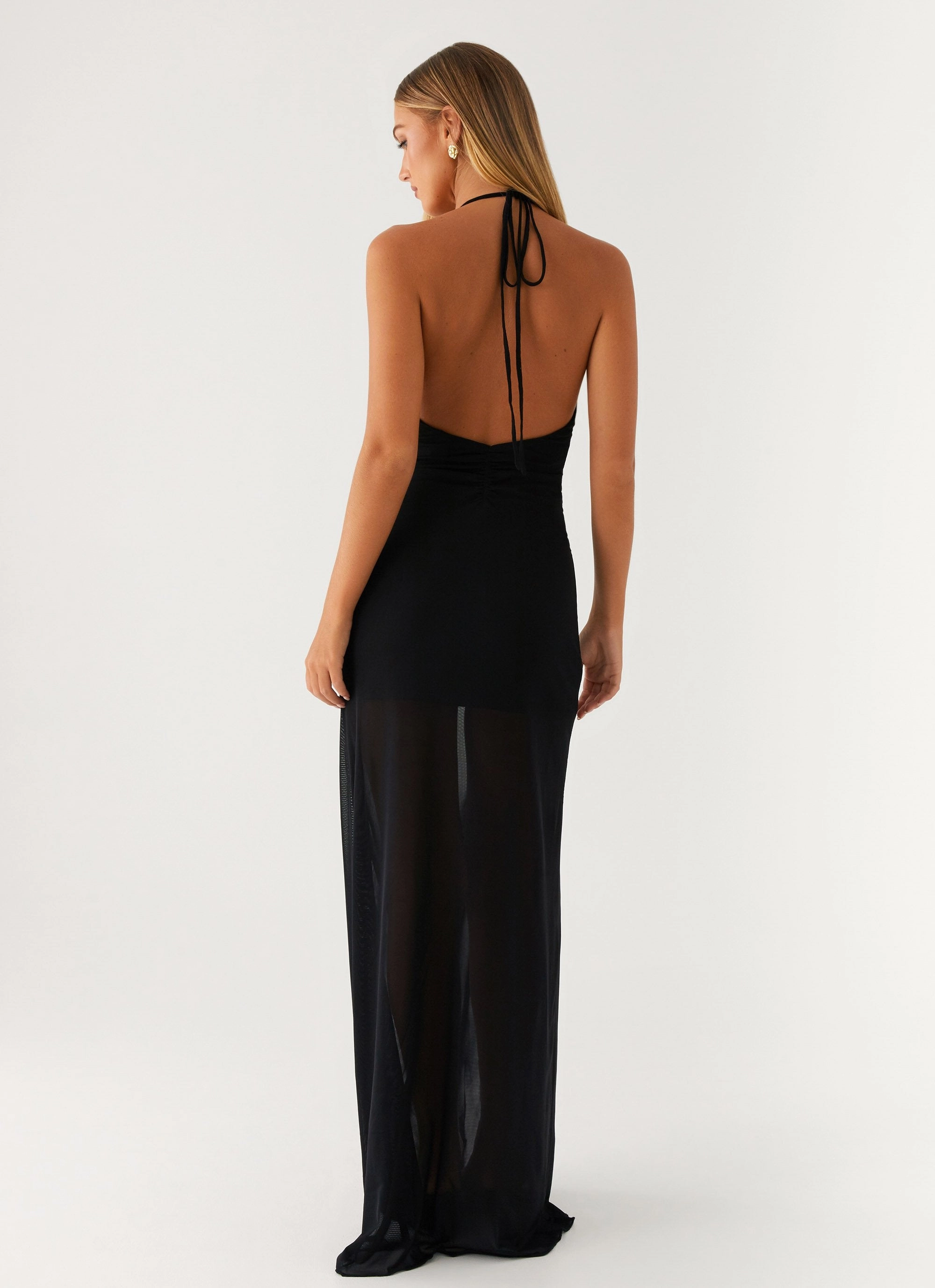 Mermaid-Hem Louvre Maxi Dress - Black