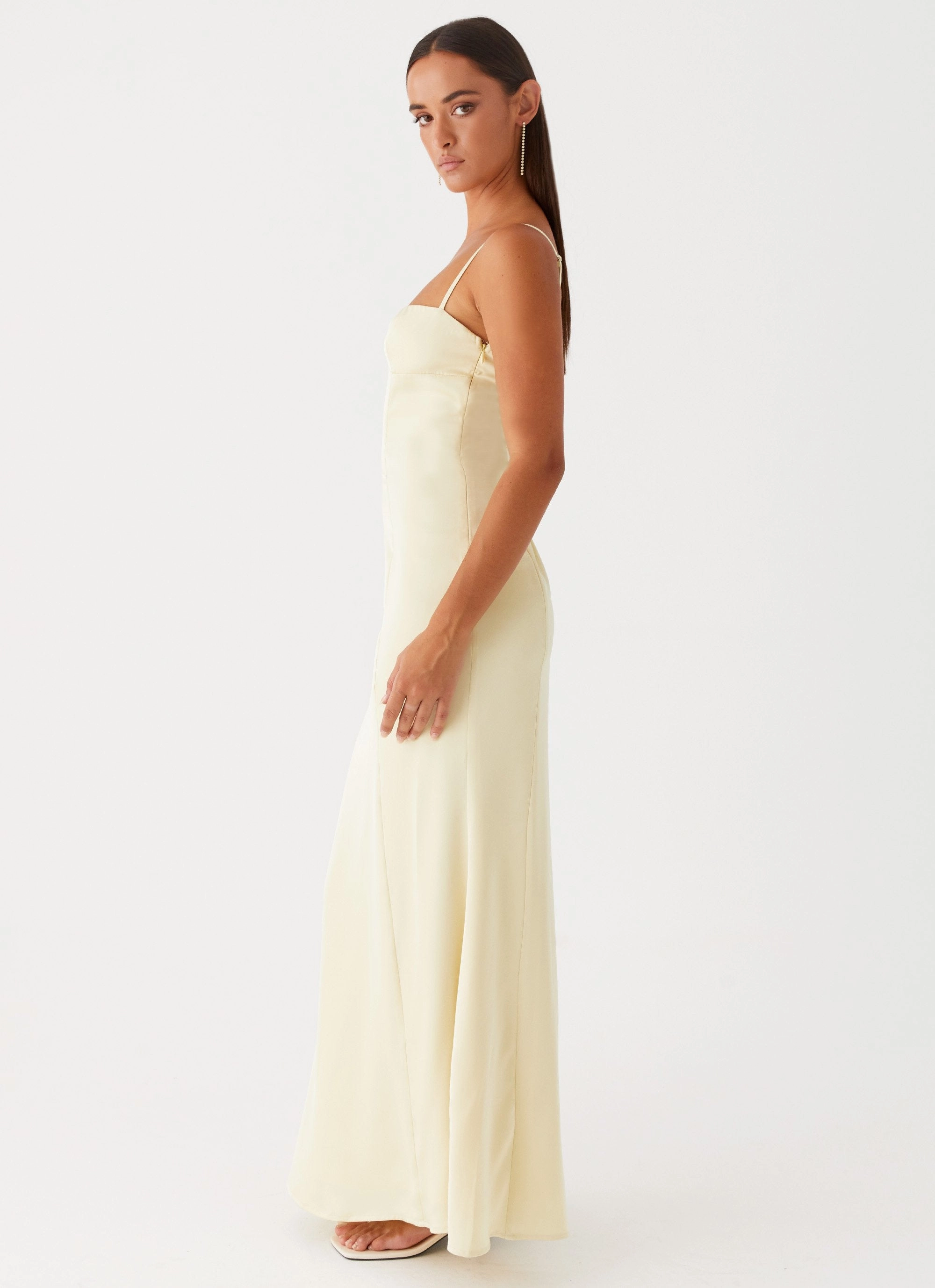 Versatile and Comfortable Silky-Feel Miss Bloom Maxi Dress - Lemon