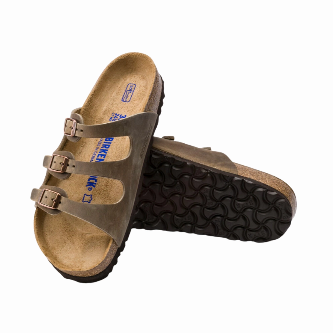 Recyclable Packaging Certified Breathable Flats Women's Florida Soft Footbed (Oiled Leather) - Tobacco Brown