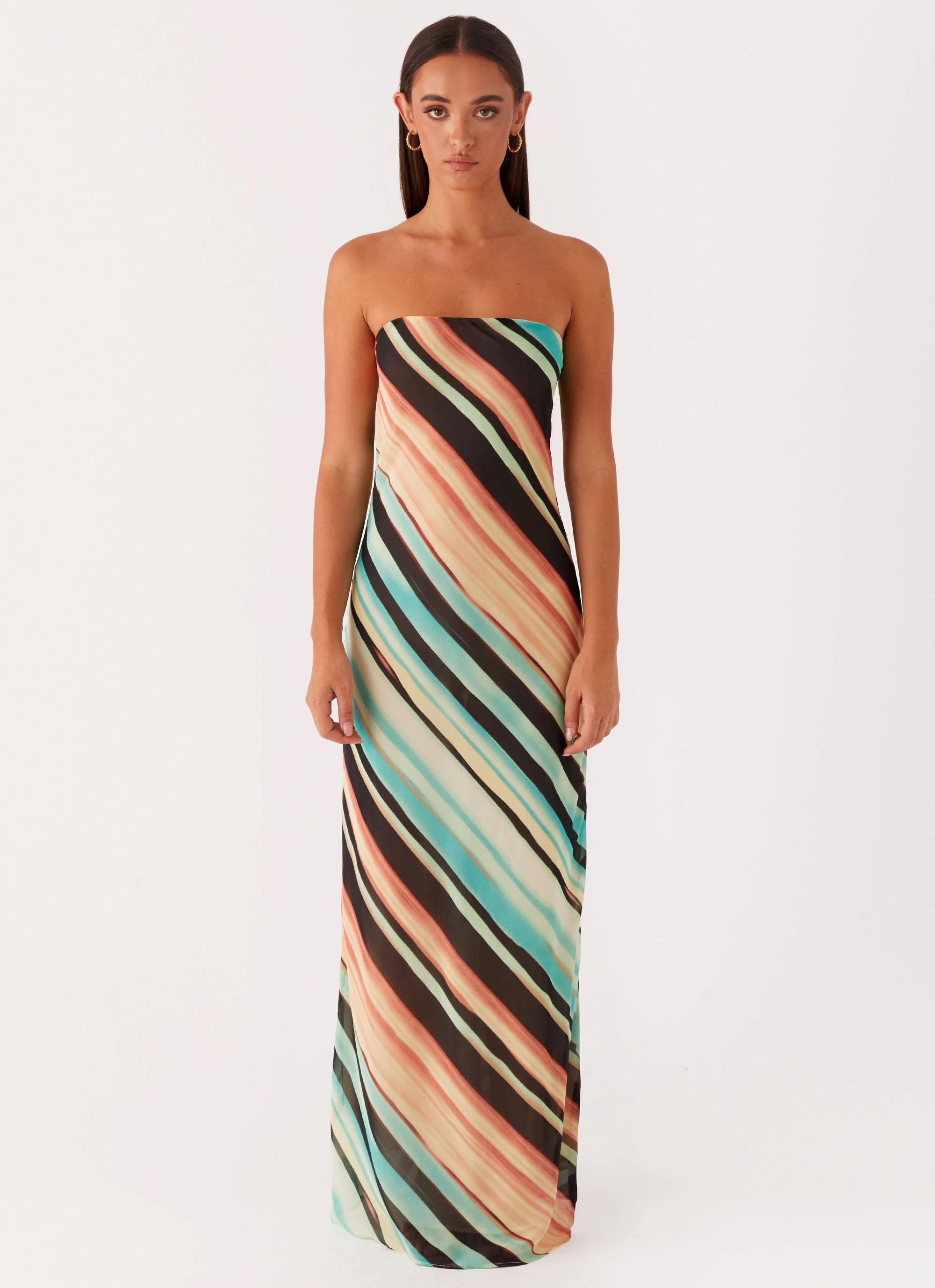 Light Bow Como Maxi Dress - Stripe