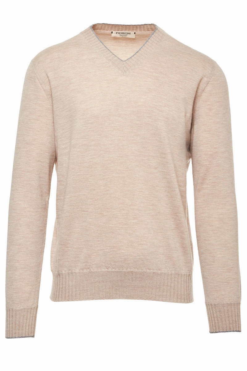 Sleek Waist Duvet V-Neck Sweater