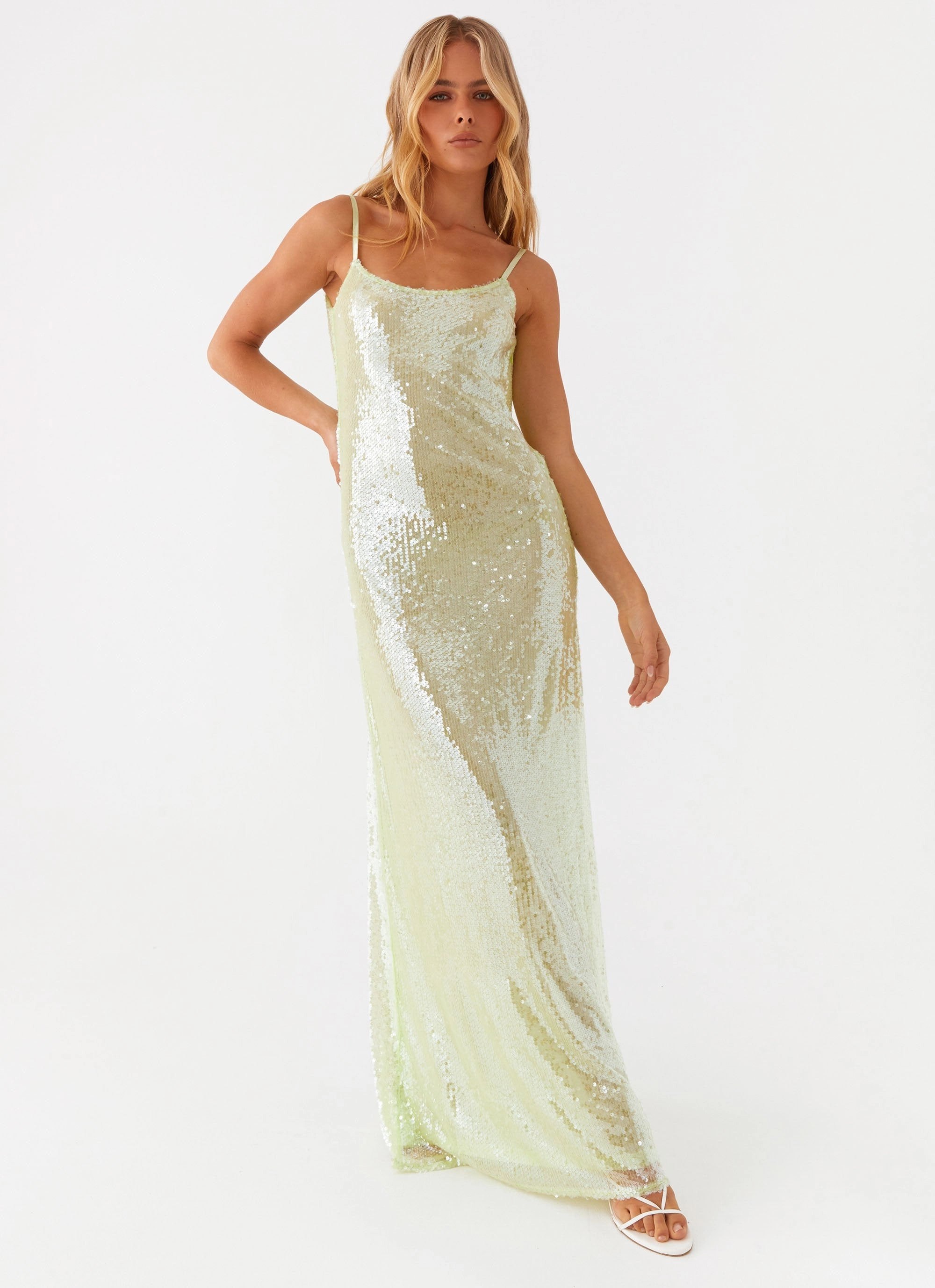 High-Fashion Higher Level Sequin Maxi Dress - Mint