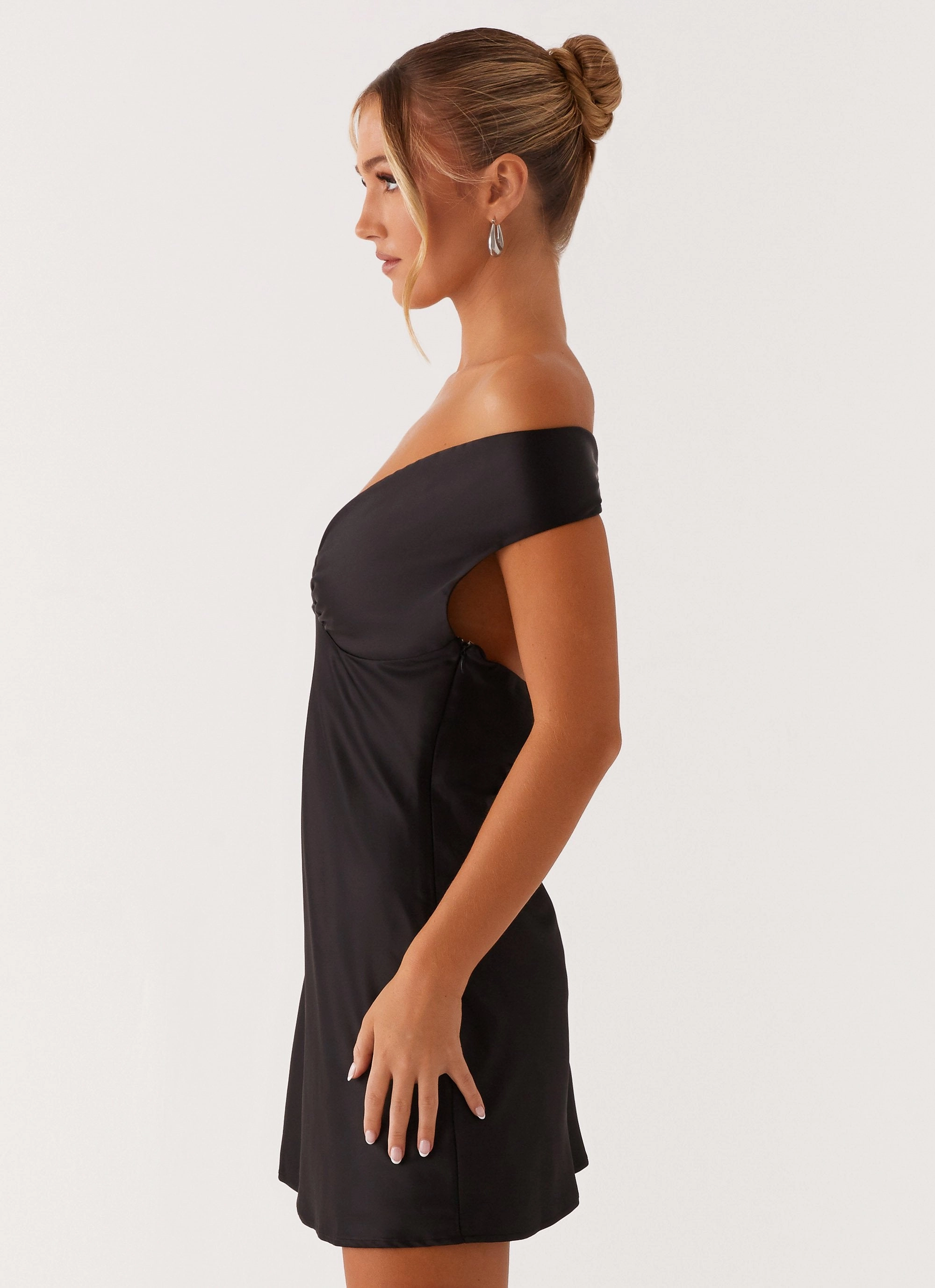 Jenner Mini Dress - Black Ruffle Detail Urban Touch