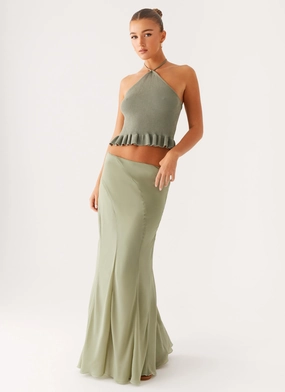 Sleek Flow Day Ready Maddox Maxi Skirt - Sage