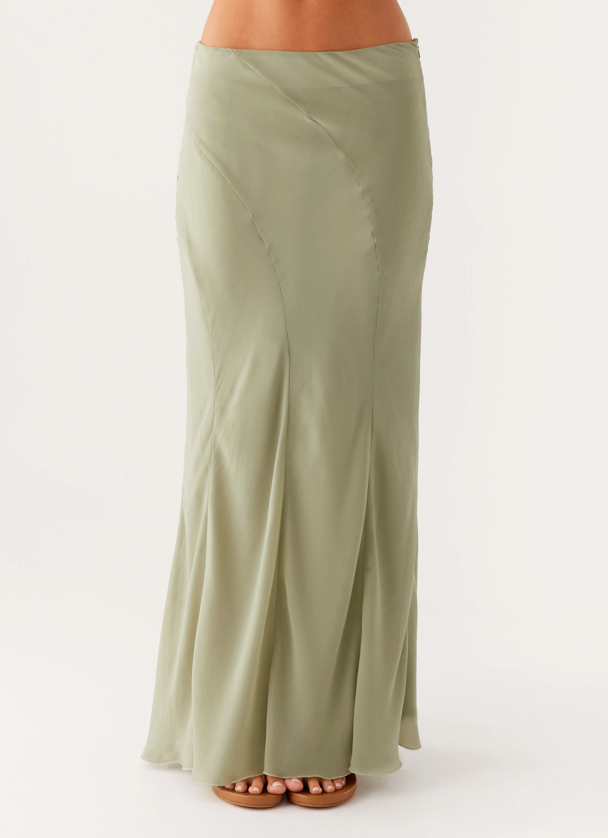 Maddox Maxi Skirt - Sage Rolled Hem Comfort Wear