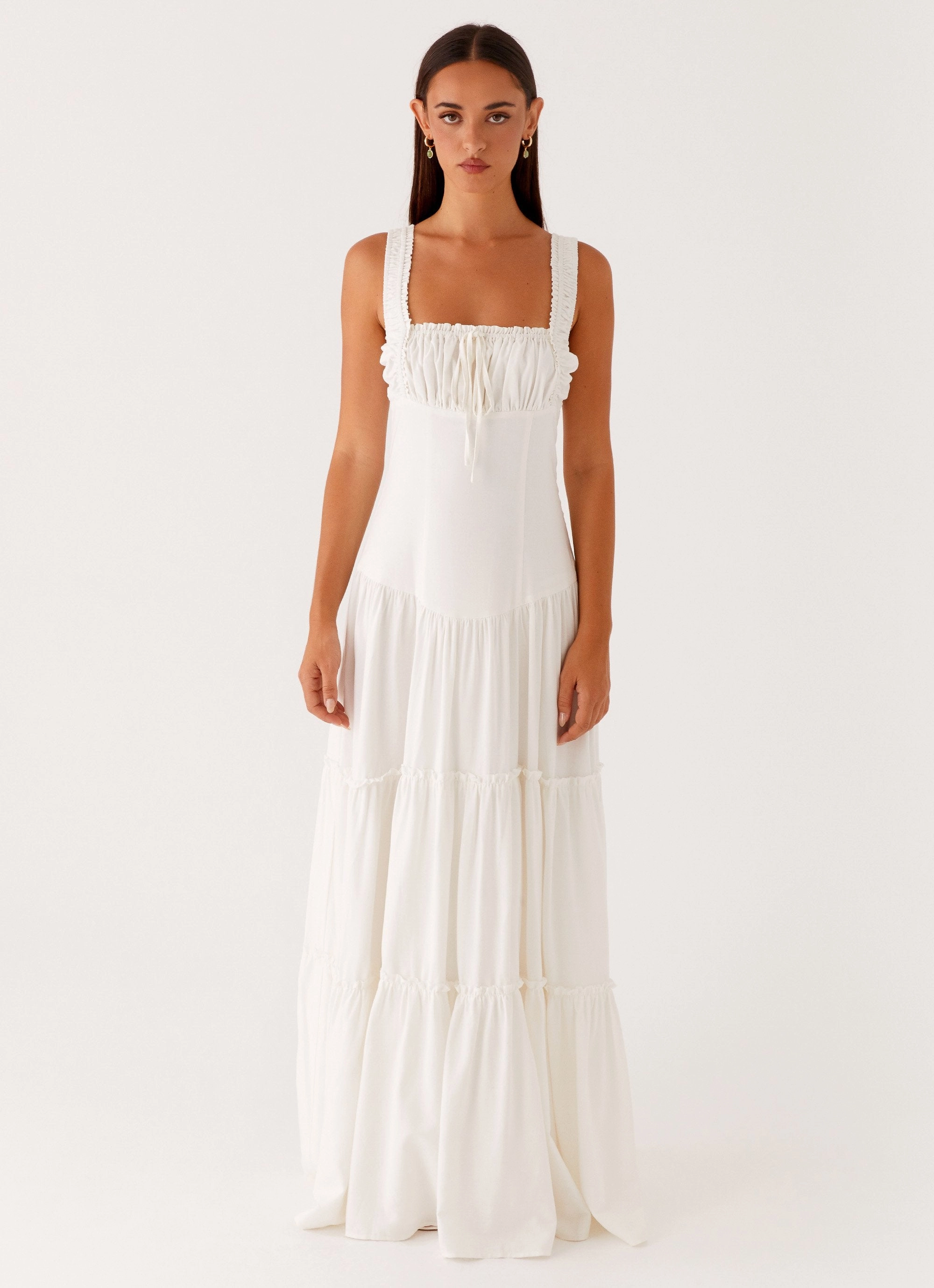 Esme Maxi Dress - White Romance Soul Relax Draping