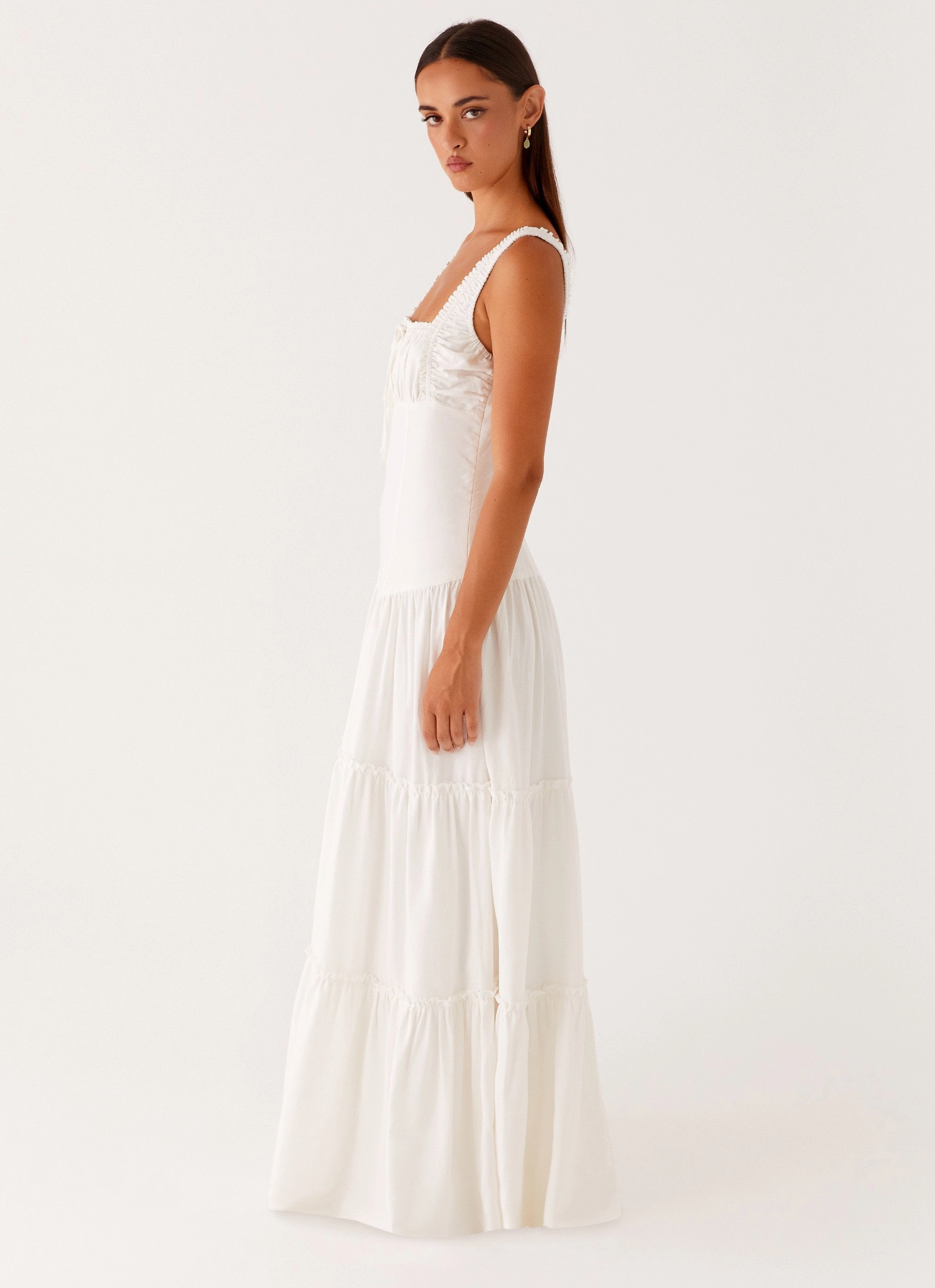 Textured Look Esme Maxi Dress - White