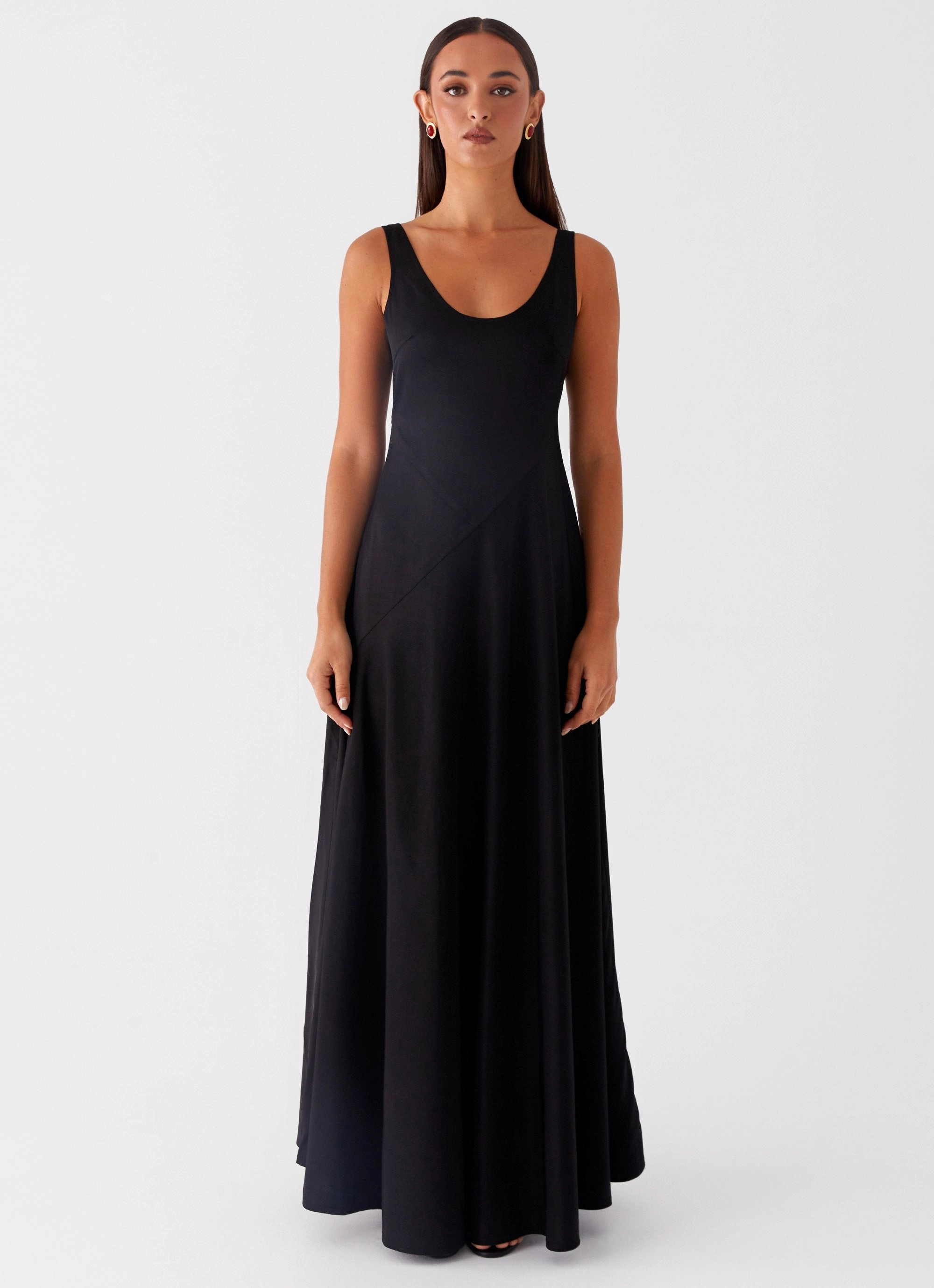 Cosma Maxi Dress - Black Metallic-Shine