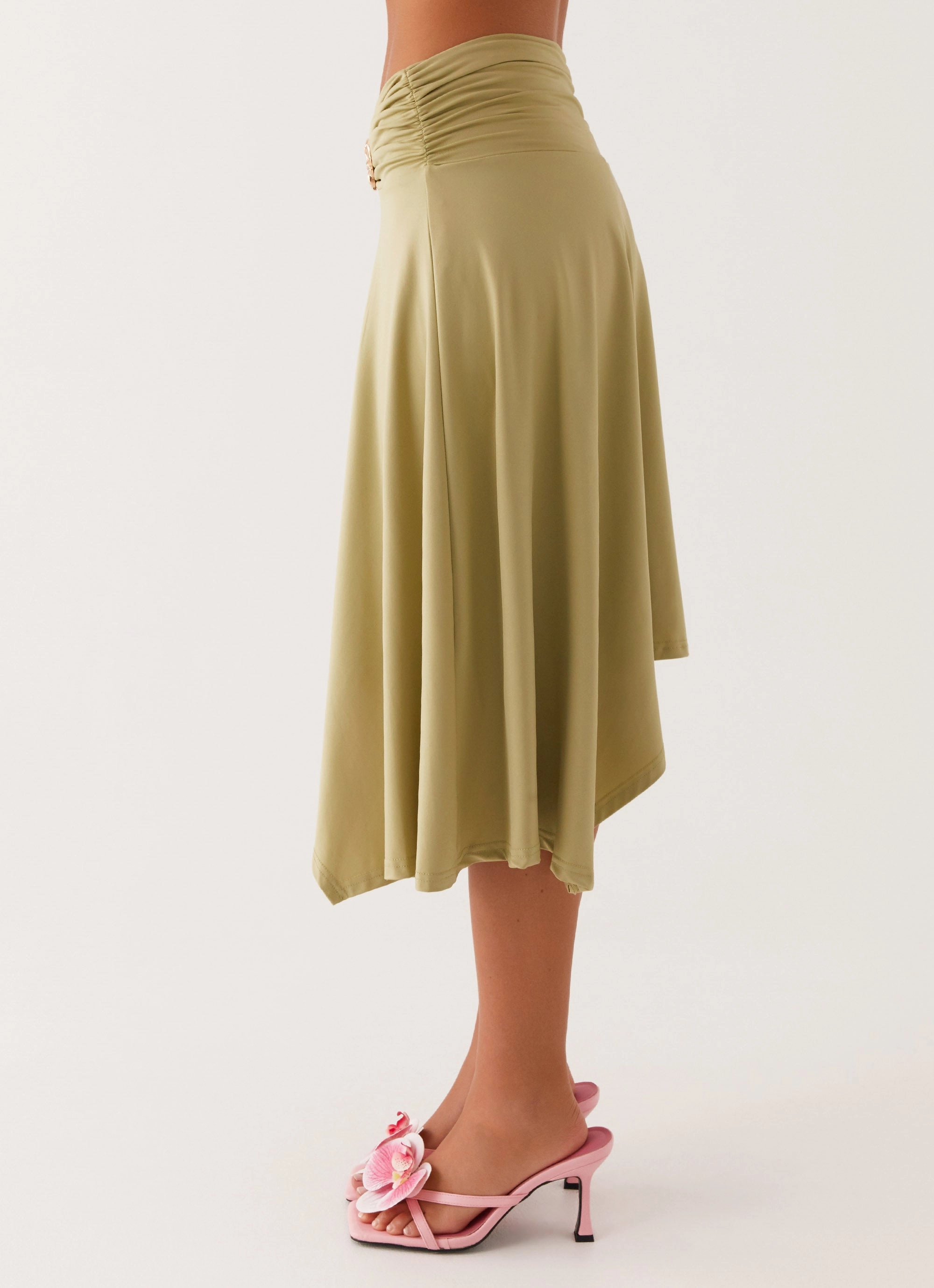 Style Moment Dolly Midi Skirt - Green