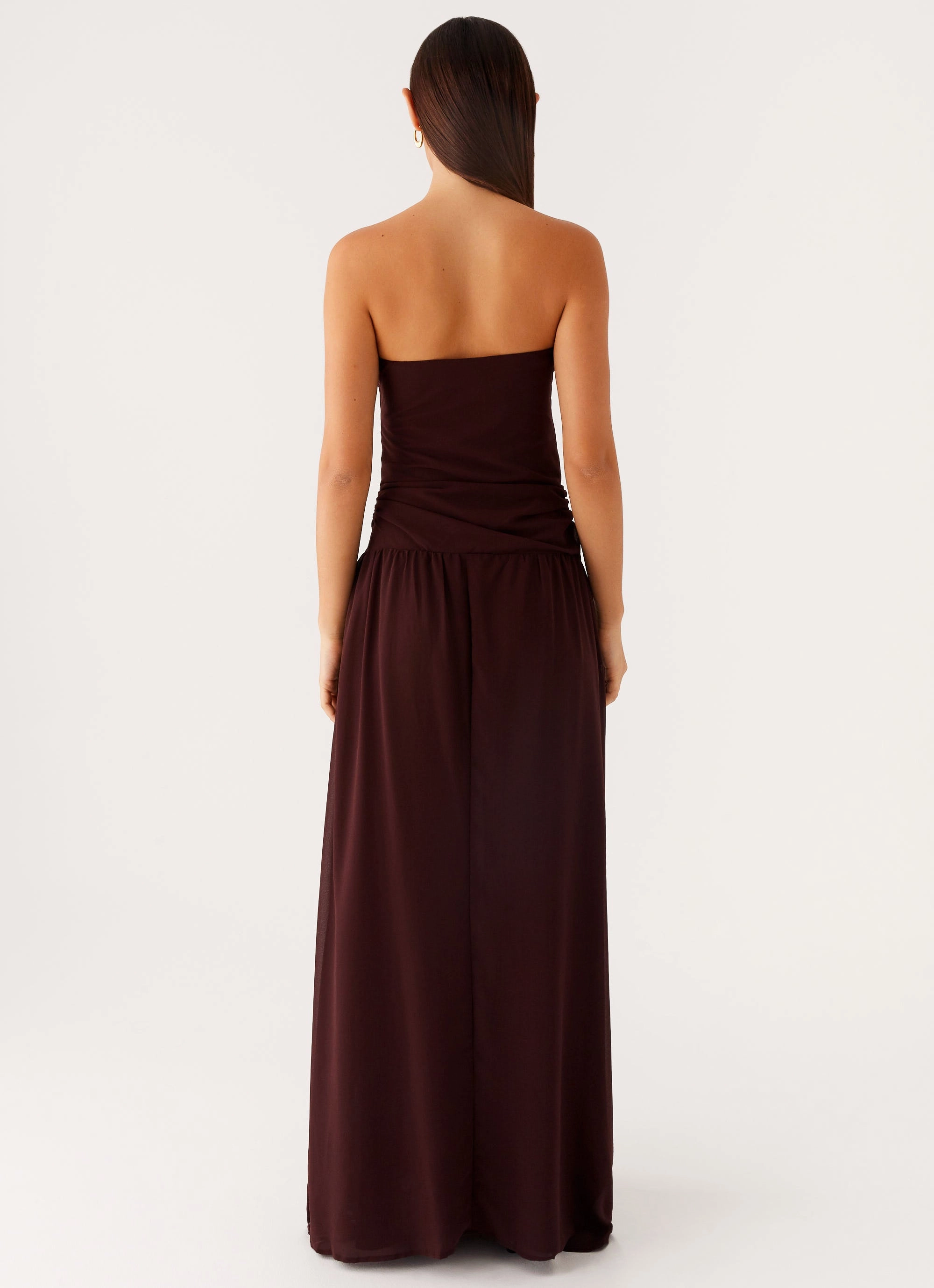 Covia Strapless Maxi Dress - Dark Chocolate Flattering Shape Design