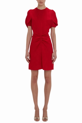 Gathered Waist Mini Dress Figure-Skimming UVProtectiveLayer