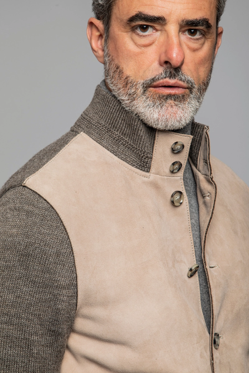 Polarized Sun Protection Wedge Knit Leather Jacket