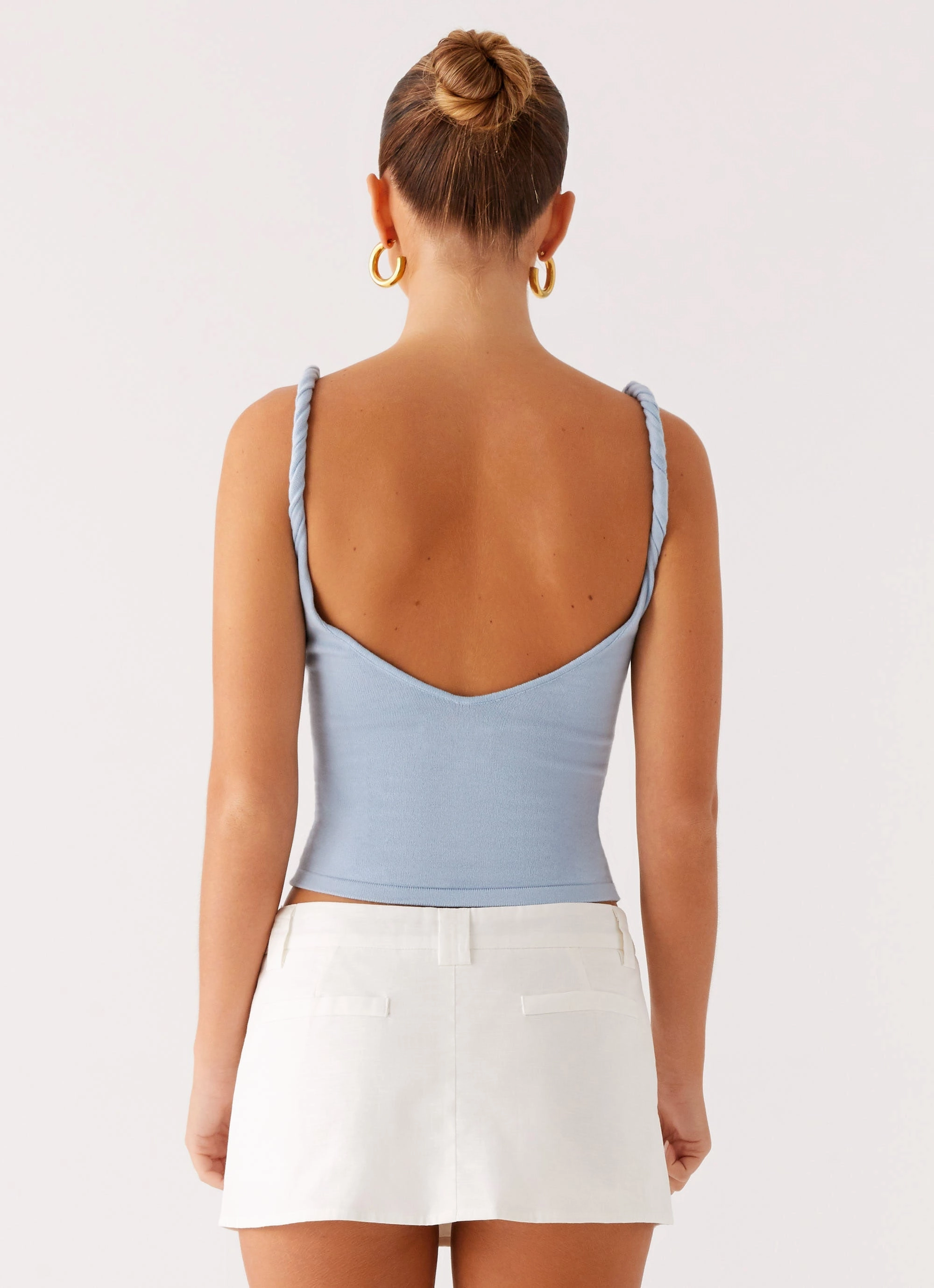 On Trend Linen Mini Skort - White Sleek Styling