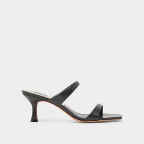 Iconic Finish GENORA WIDE HEELS BLACK LEATHER