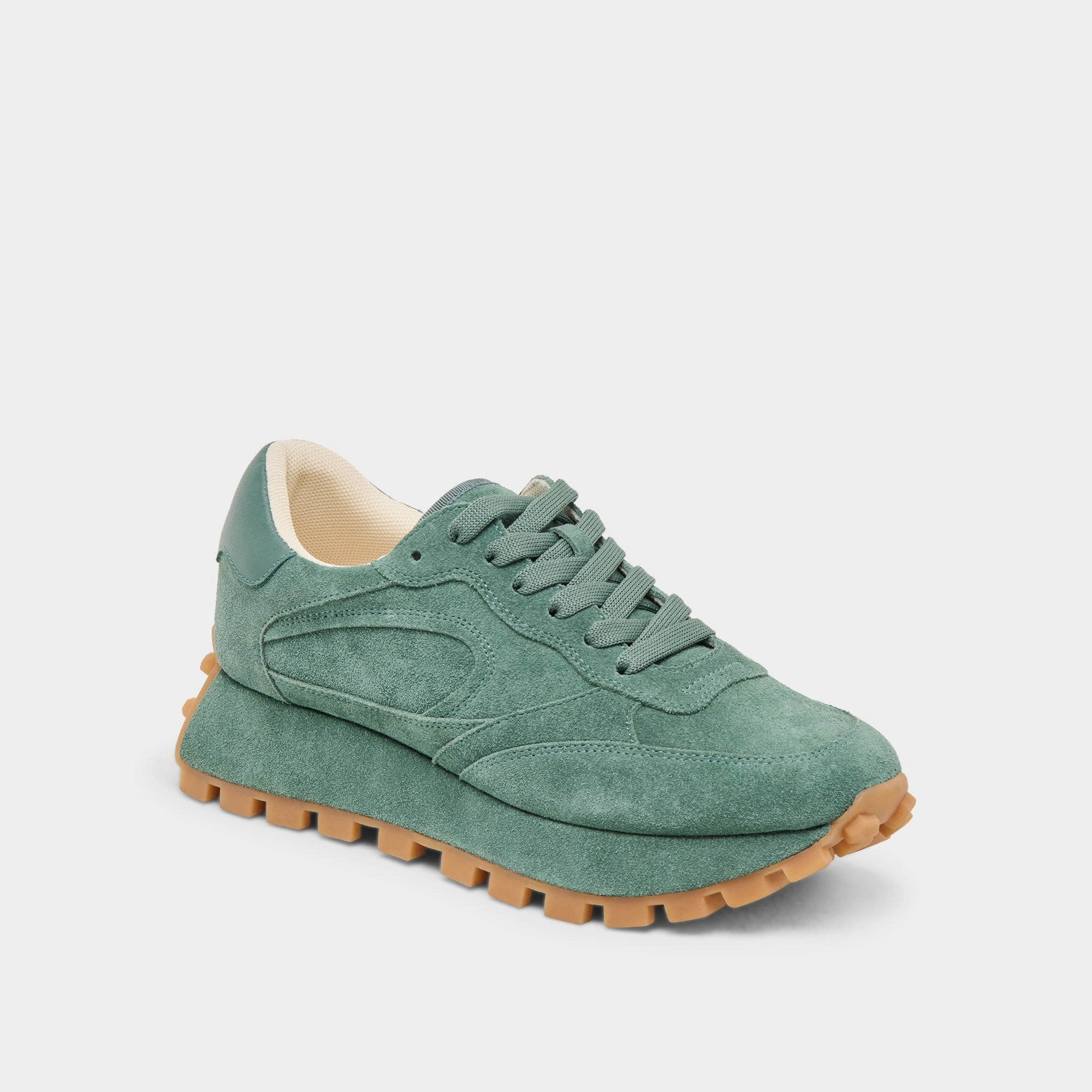 Work Travel Durable Synthetic TRICIA SNEAKERS DK GREEN SUEDE