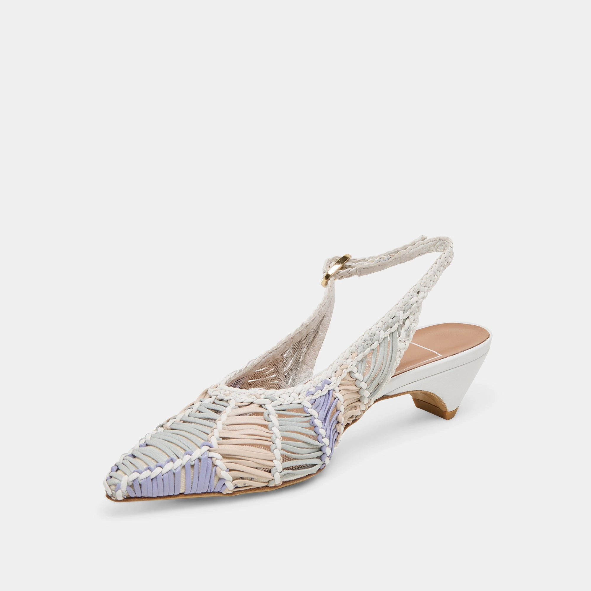 Chic Appeal DAFNEY HEELS WHITE MULTI WOVEN LEATHER