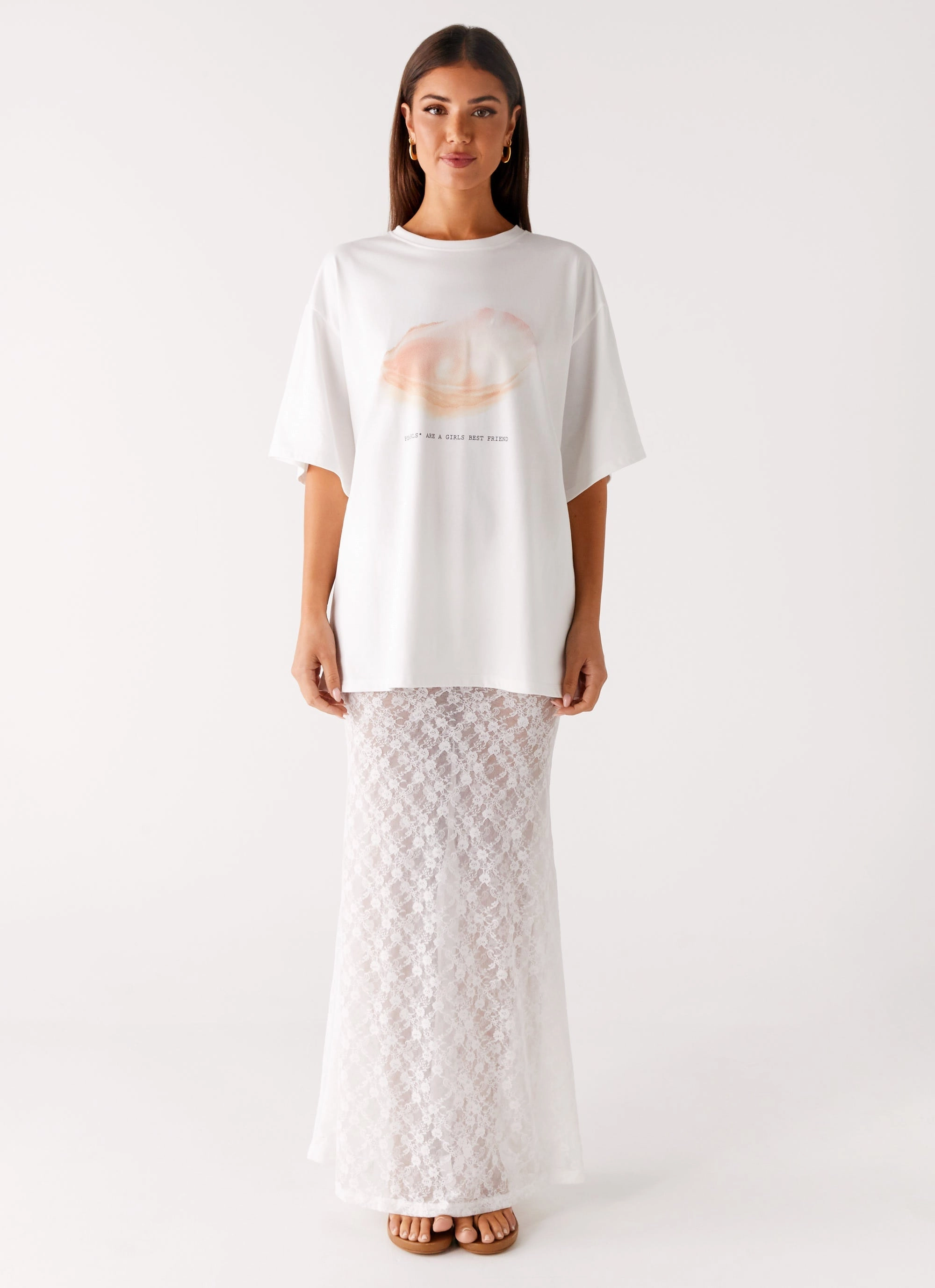 Jaz Lace Maxi Skirt - White Year Round Style Seasonal Must Have