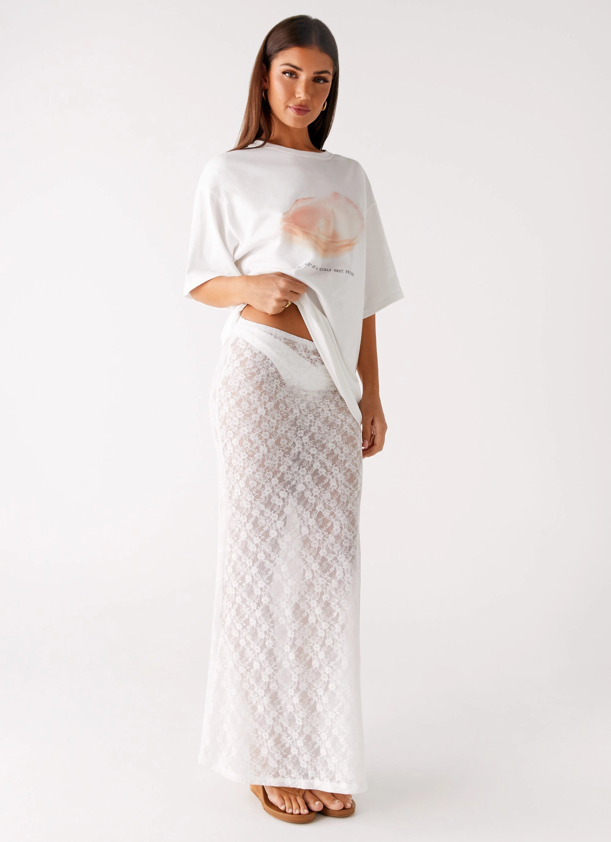 Jaz Lace Maxi Skirt - White Transitional Wear