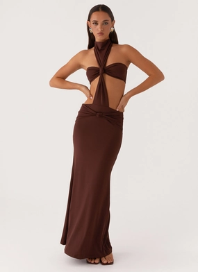 Elinor Maxi Dress - Chocolate Slender Look