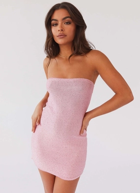 Dance The Night Tube Knit Mini Dress - Pink Dusk Chill Base High Cut