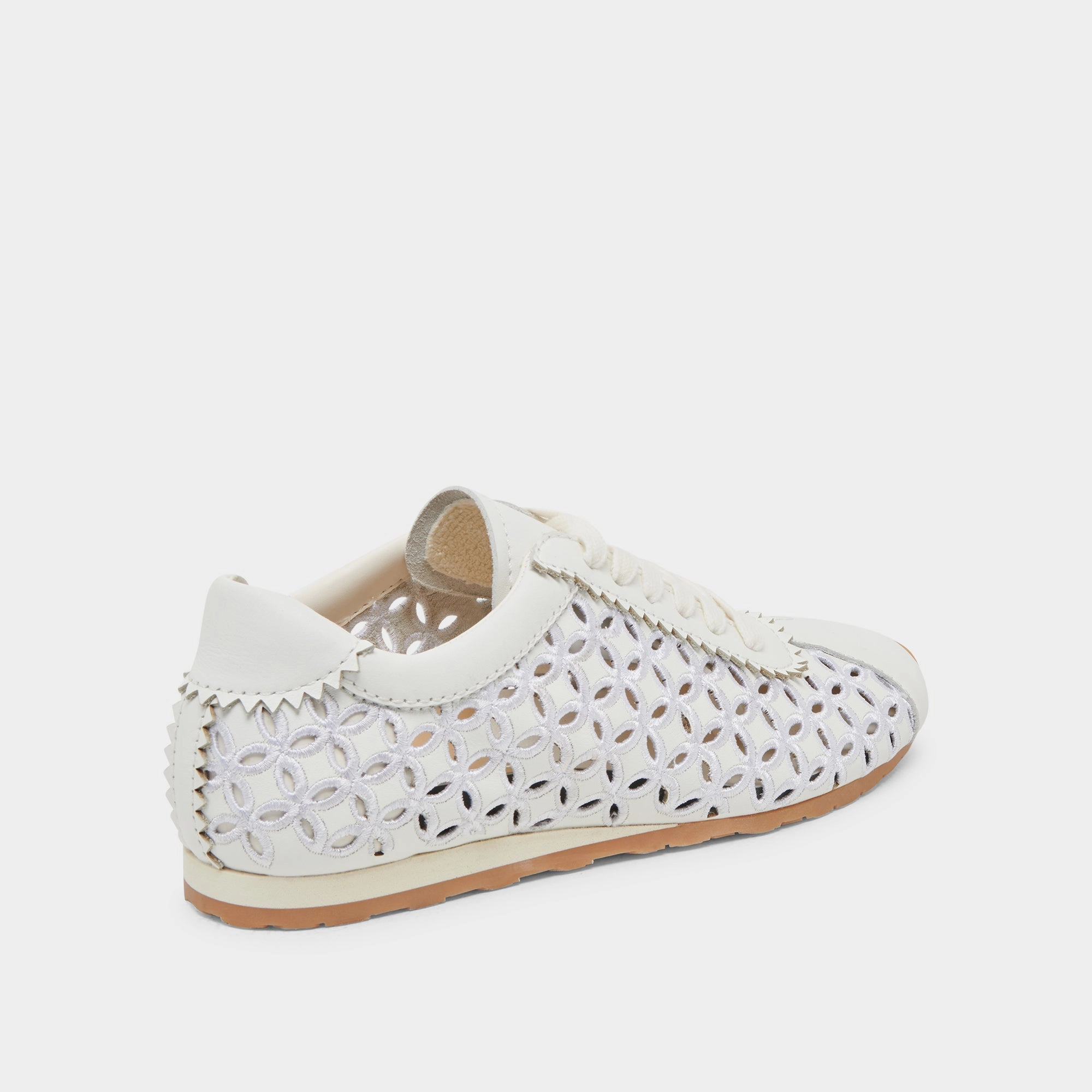 Zero Gravity Cushioning Heat Dissipating DANIE EYELET PERF SNEAKERS TRUE WHITE LEATHER
