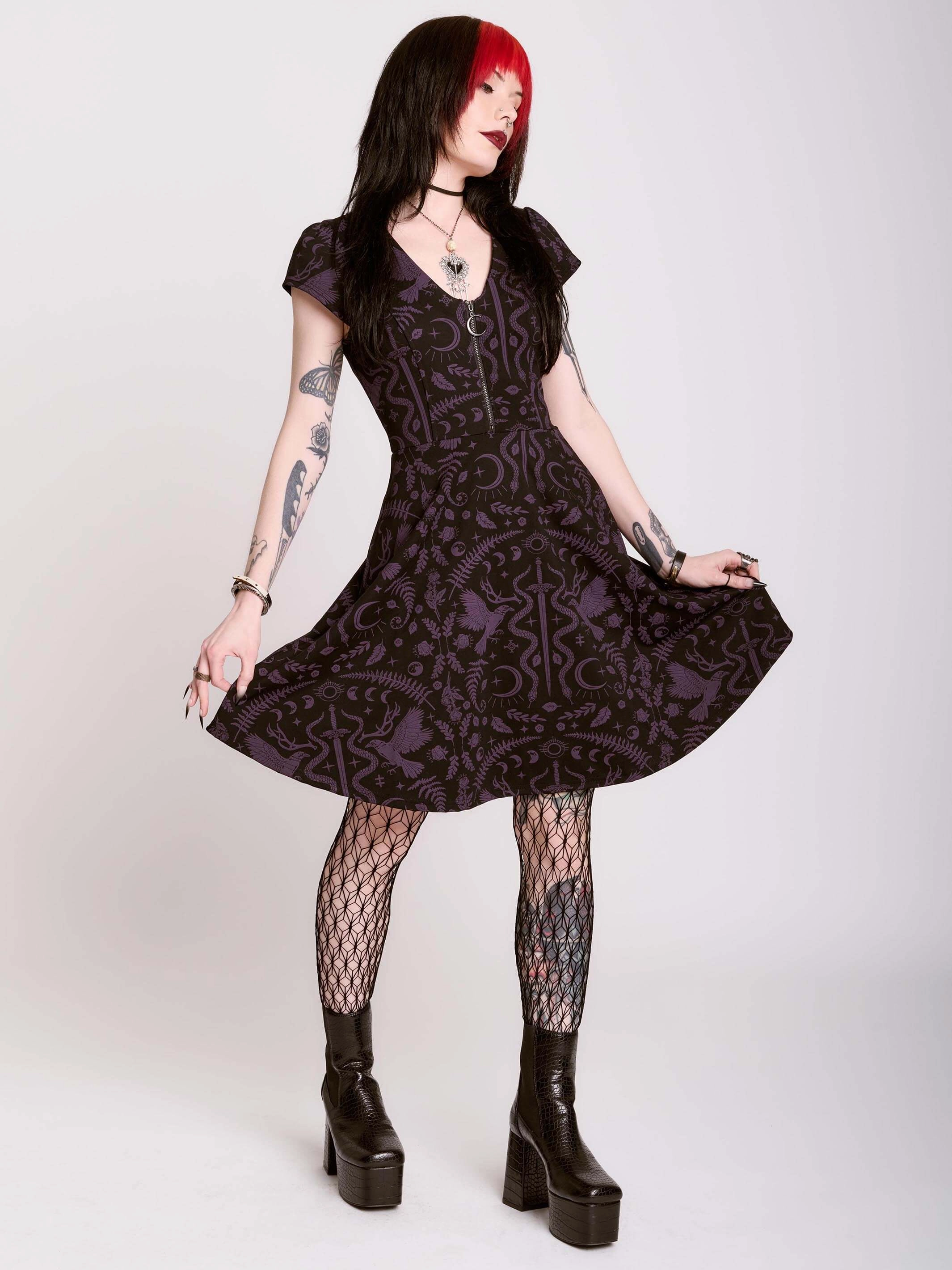 Dark Ages Ponte Dress Breathable wear Chic and Elegant