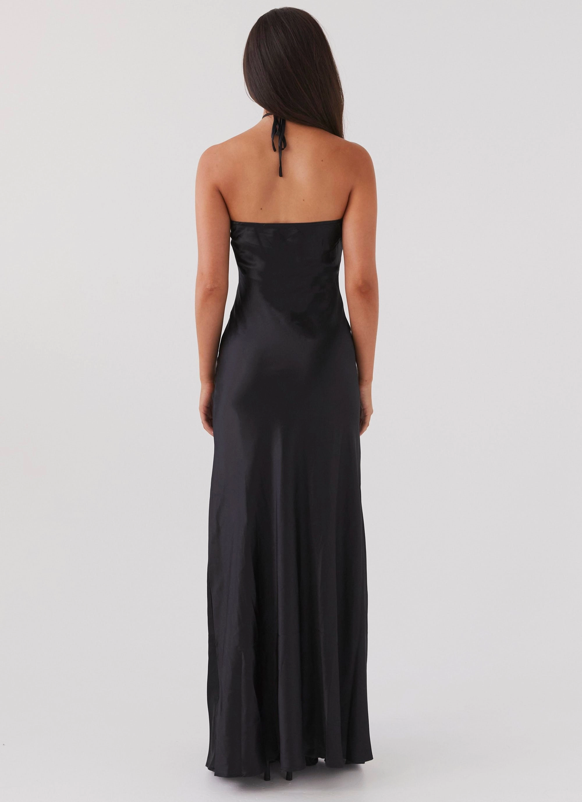 Noir Symphony Maxi Dress - Black Bare Arm