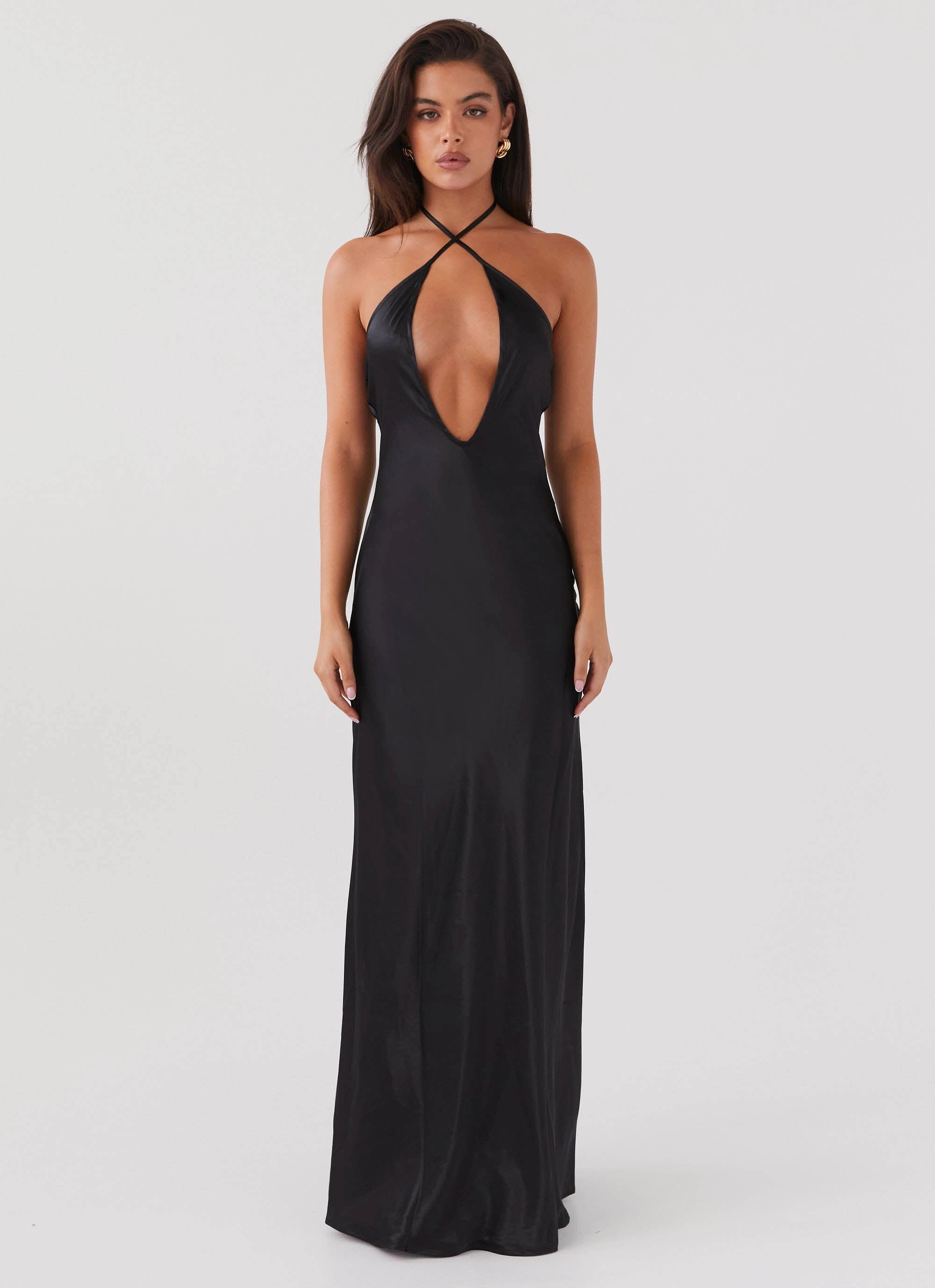 Noir Symphony Maxi Dress - Black Chic Spirit