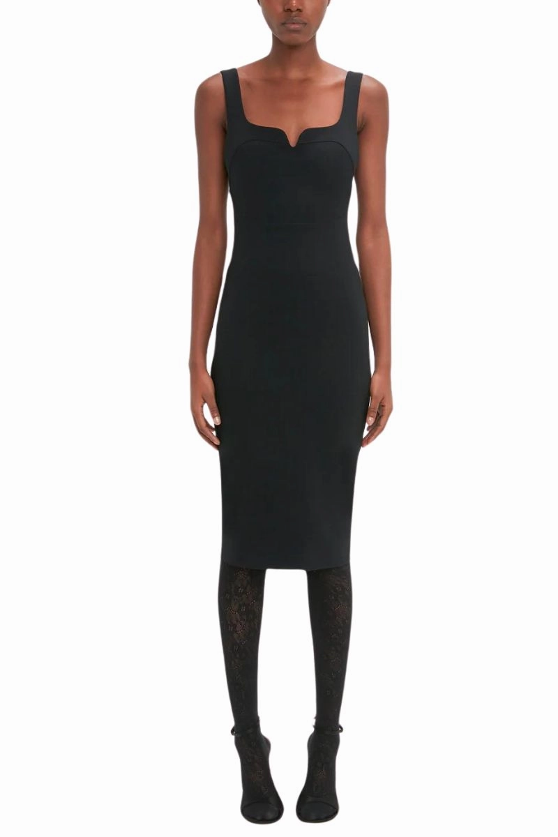 Chilly Day Wear Timeless and Comfortable Sleeveless Fitted T-Shirt Dress