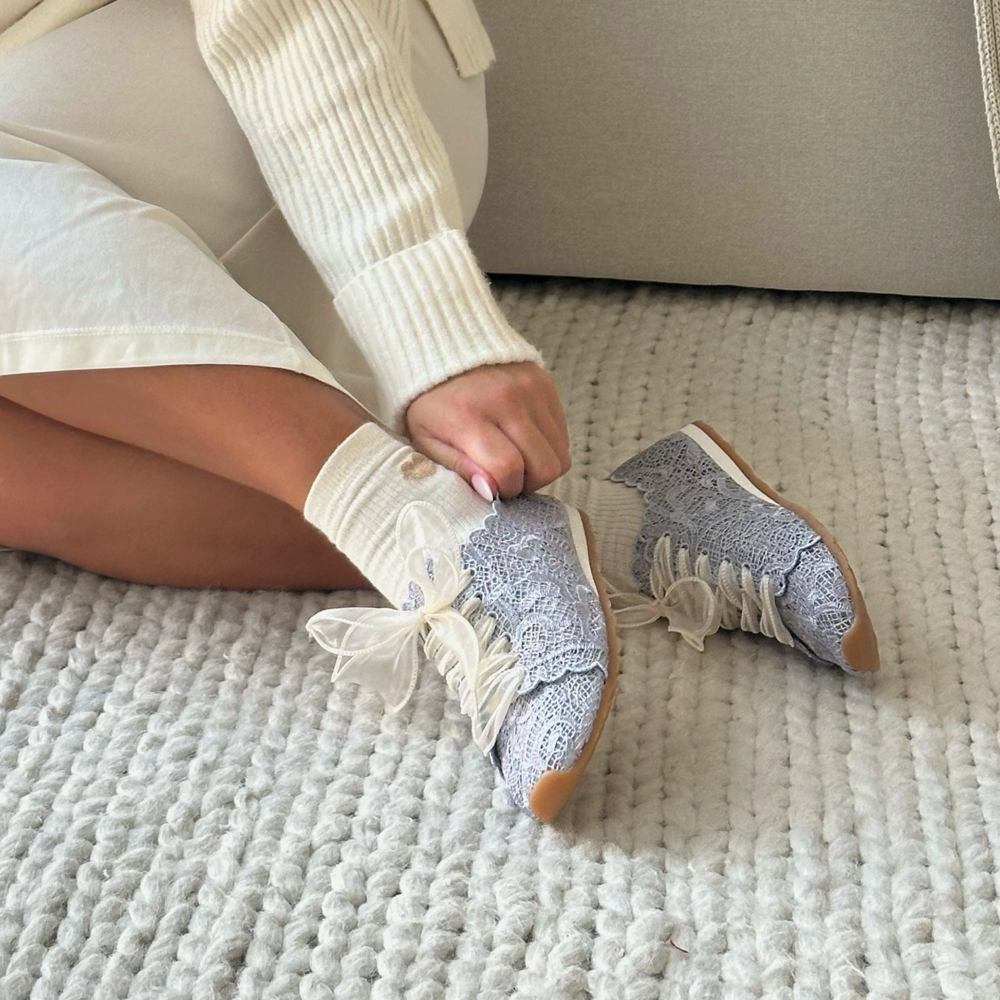 Flexible Torsion System DAYANA SNEAKERS DUSTY BLUE LACE