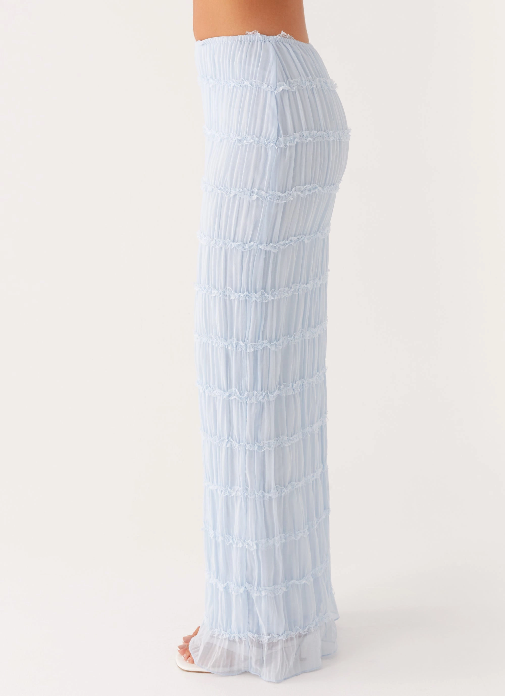 Budget Friendly Subtle Finish Daydreaming Low Rise Maxi Skirt - Blue