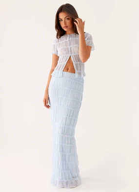 Daydreaming Low Rise Maxi Skirt - Blue Fresh Vibe