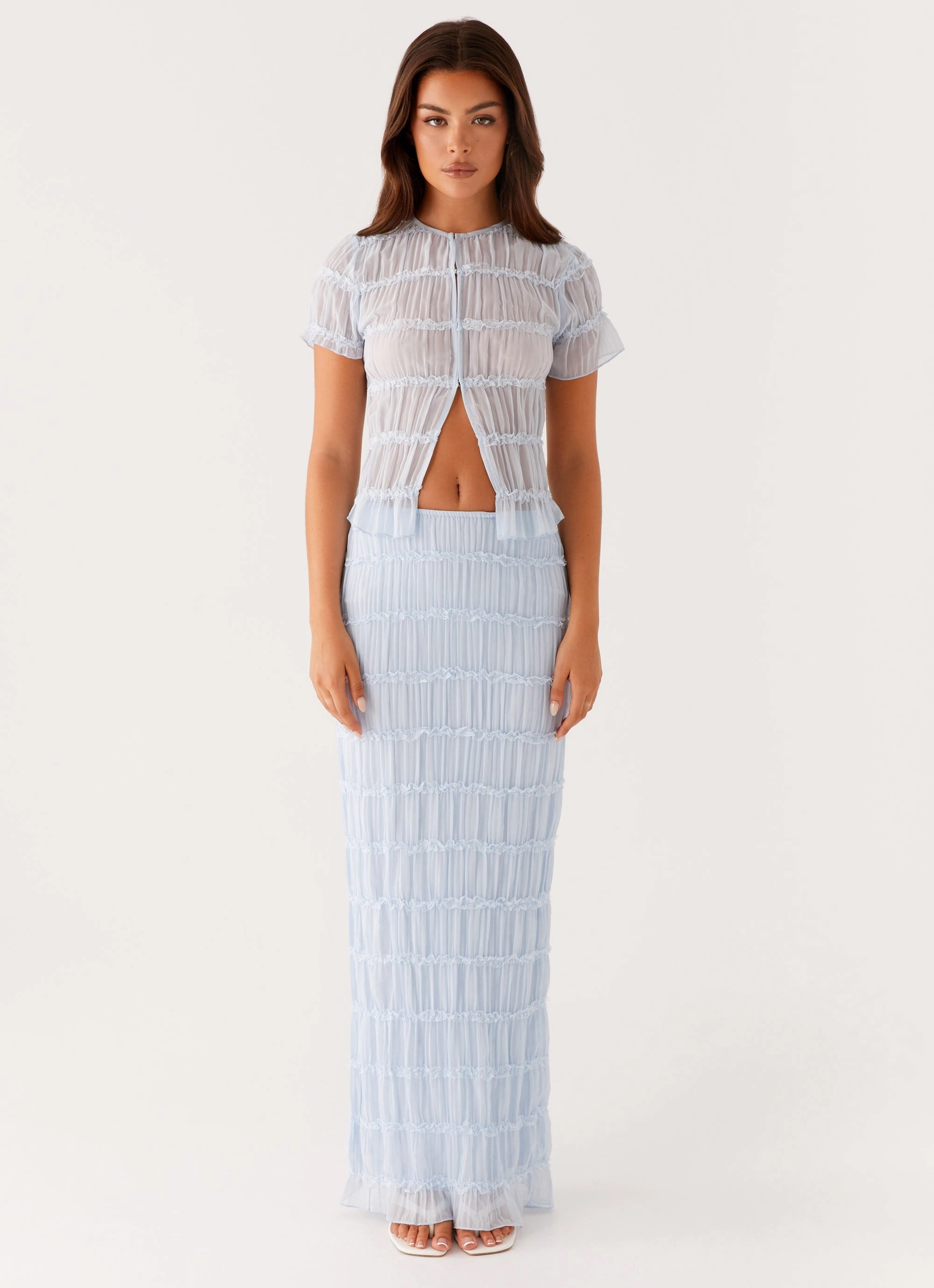 Daydreaming Low Rise Maxi Skirt - Blue Thermal Regulating