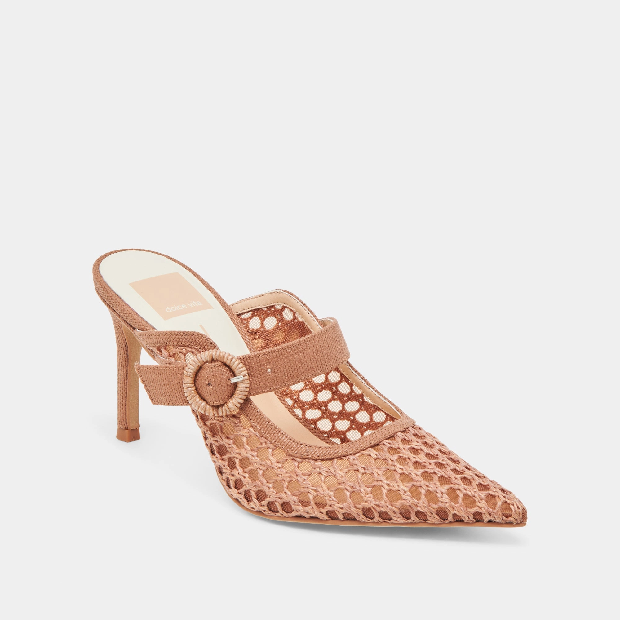 Skinny Heel KEEKEE HEELS SADDLE WOVEN RAFFIA