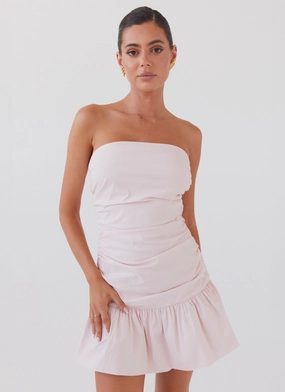 Dear Taylor Ruched Mini Dress - Pink Cloud Art Soul
