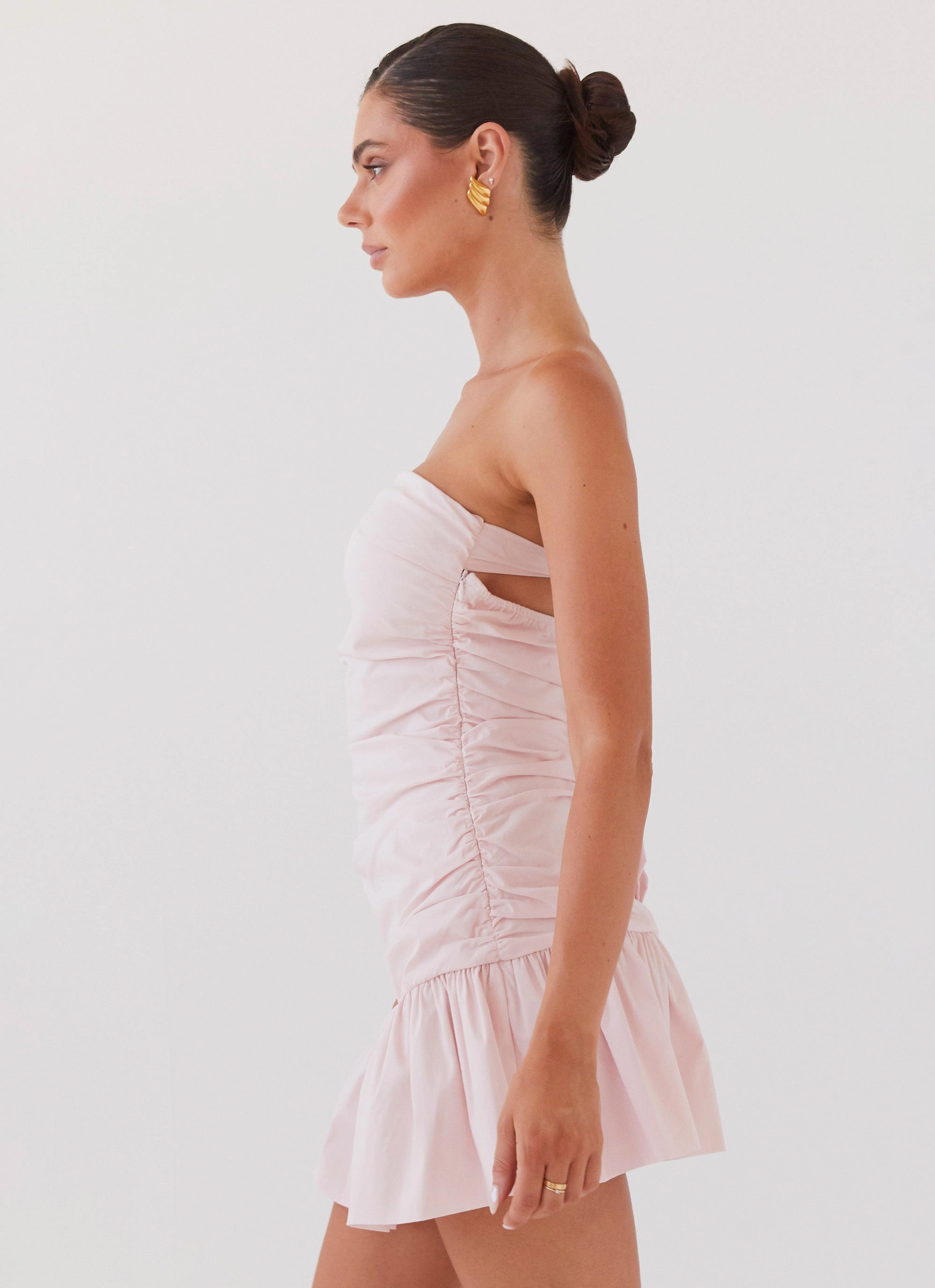 Casual event outfit Dear Taylor Ruched Mini Dress - Pink Cloud