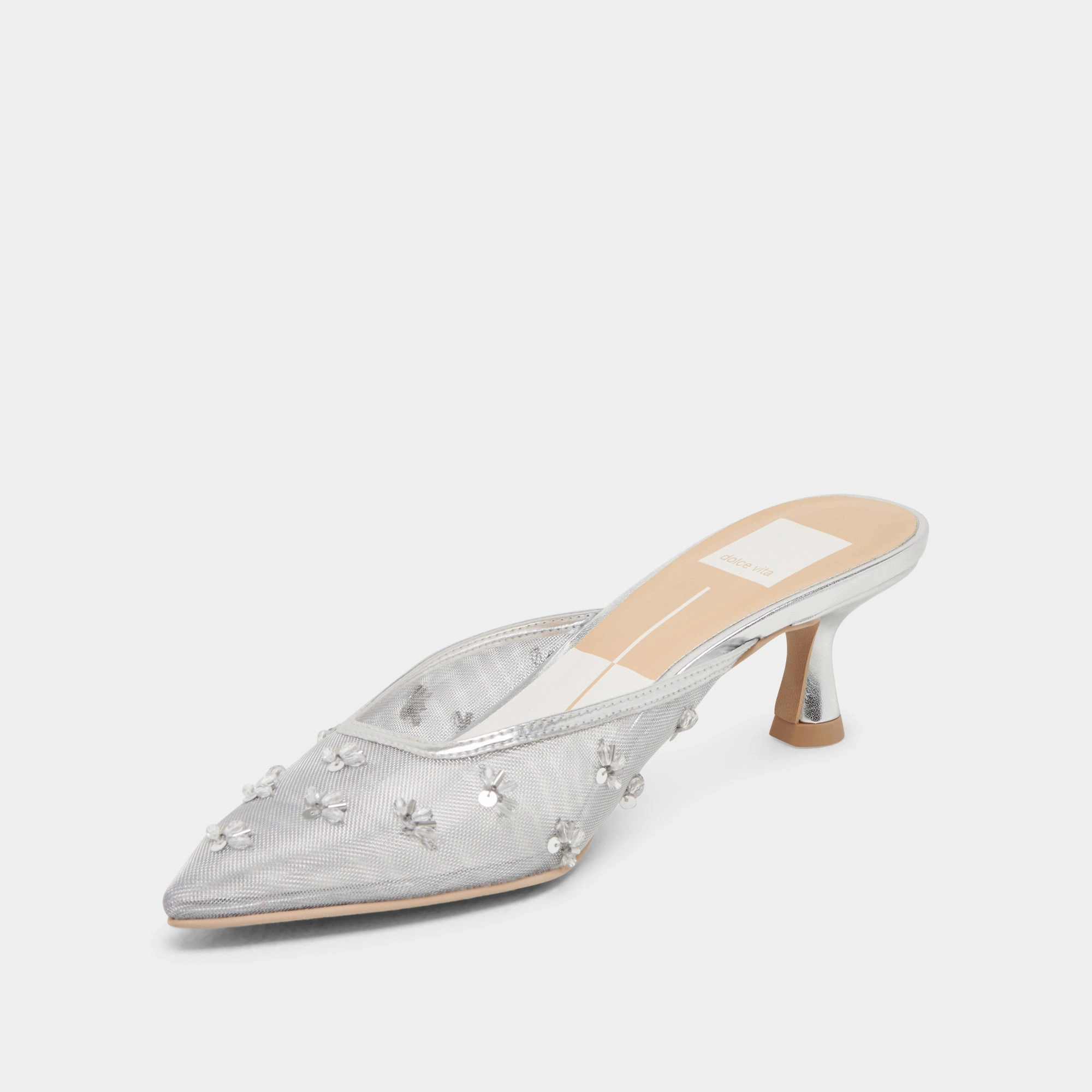 Sleek Shape Retro Glow CLARA HEELS SILVER MESH