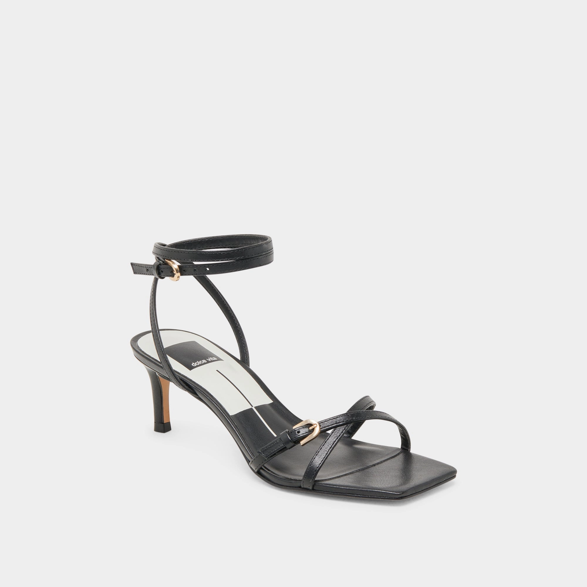 BAMBY HEELS BLACK LEATHER Formal Sandals