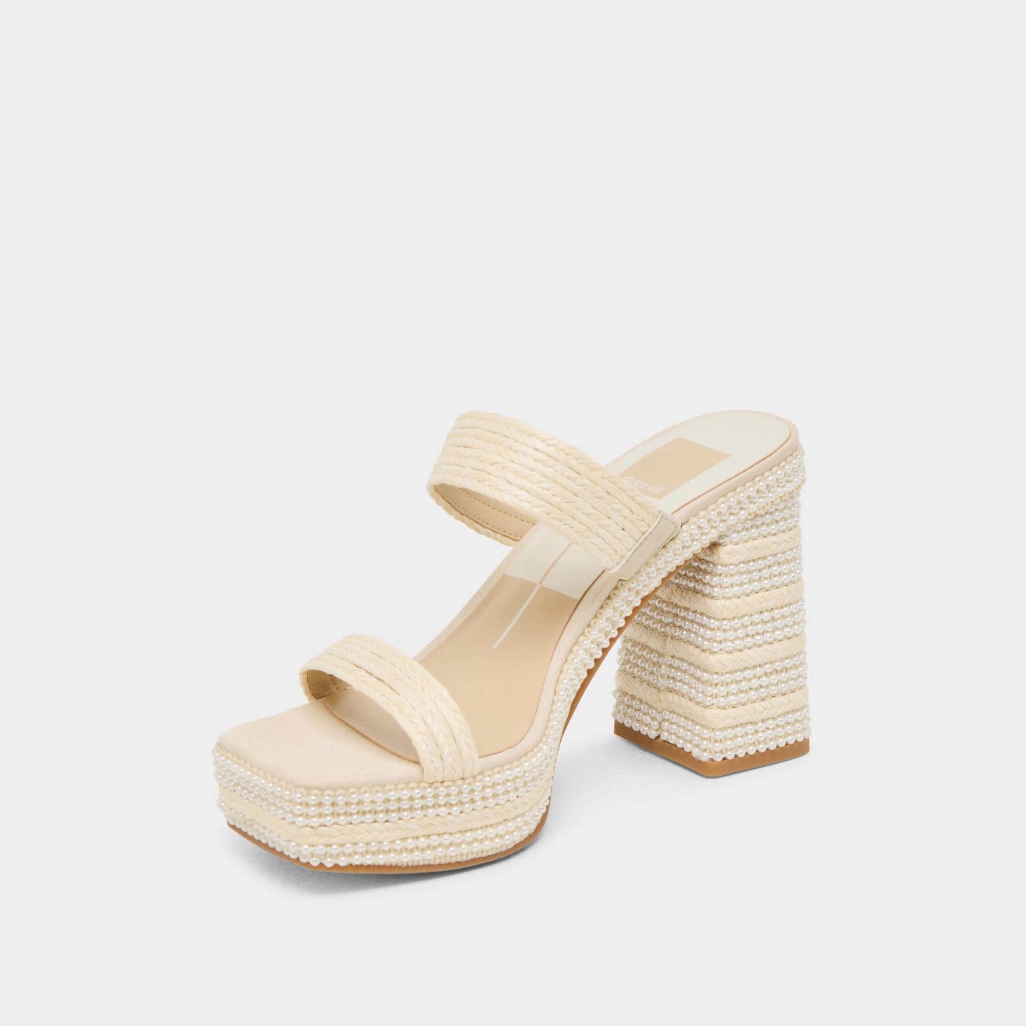 ALIYA PEARL HEELS VANILLA RAFFIA Delicate Touch
