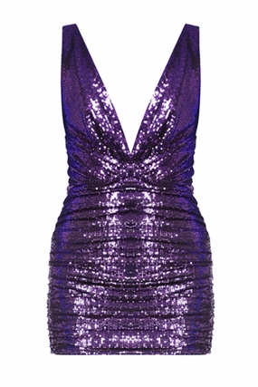 Dance Night Daily Ready Deep V-neck Mini Dress