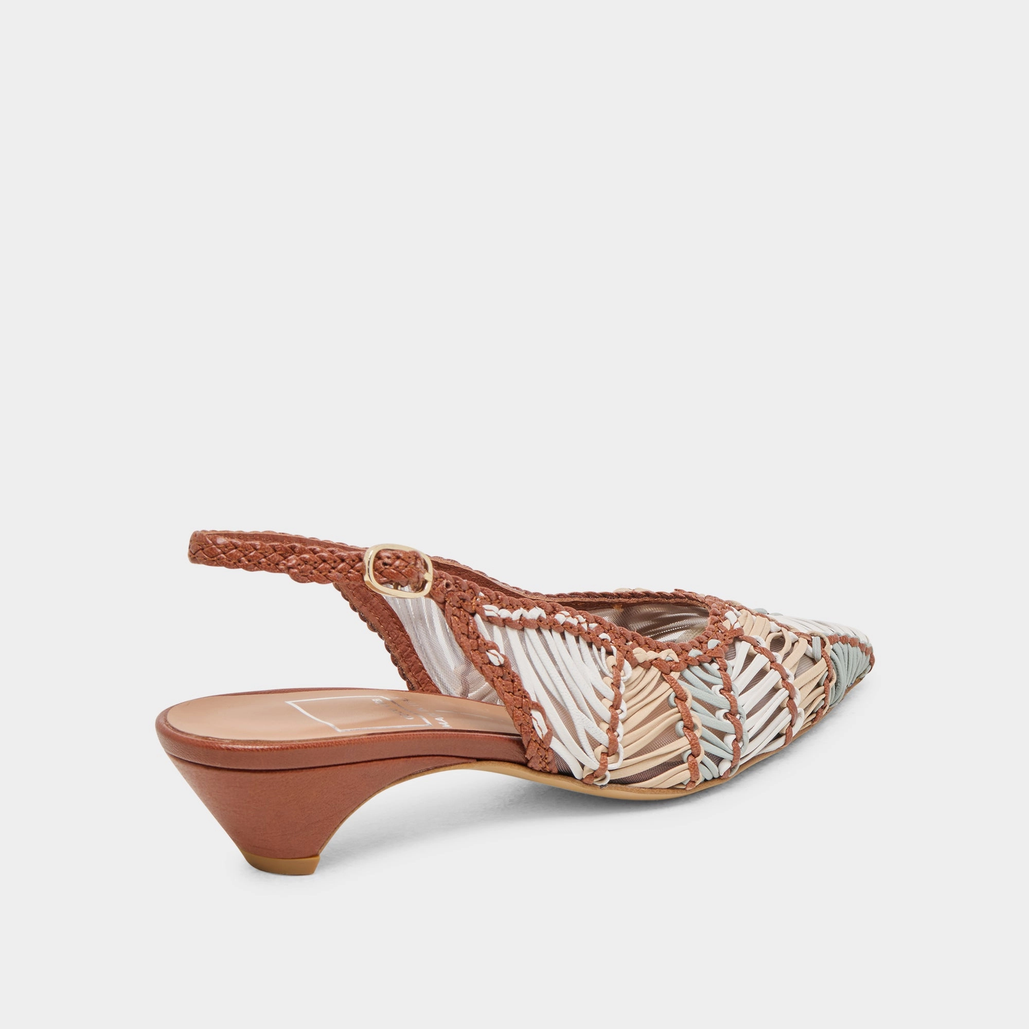 Height Boost DAFNEY HEELS TAN MULTI WOVEN LEATHER