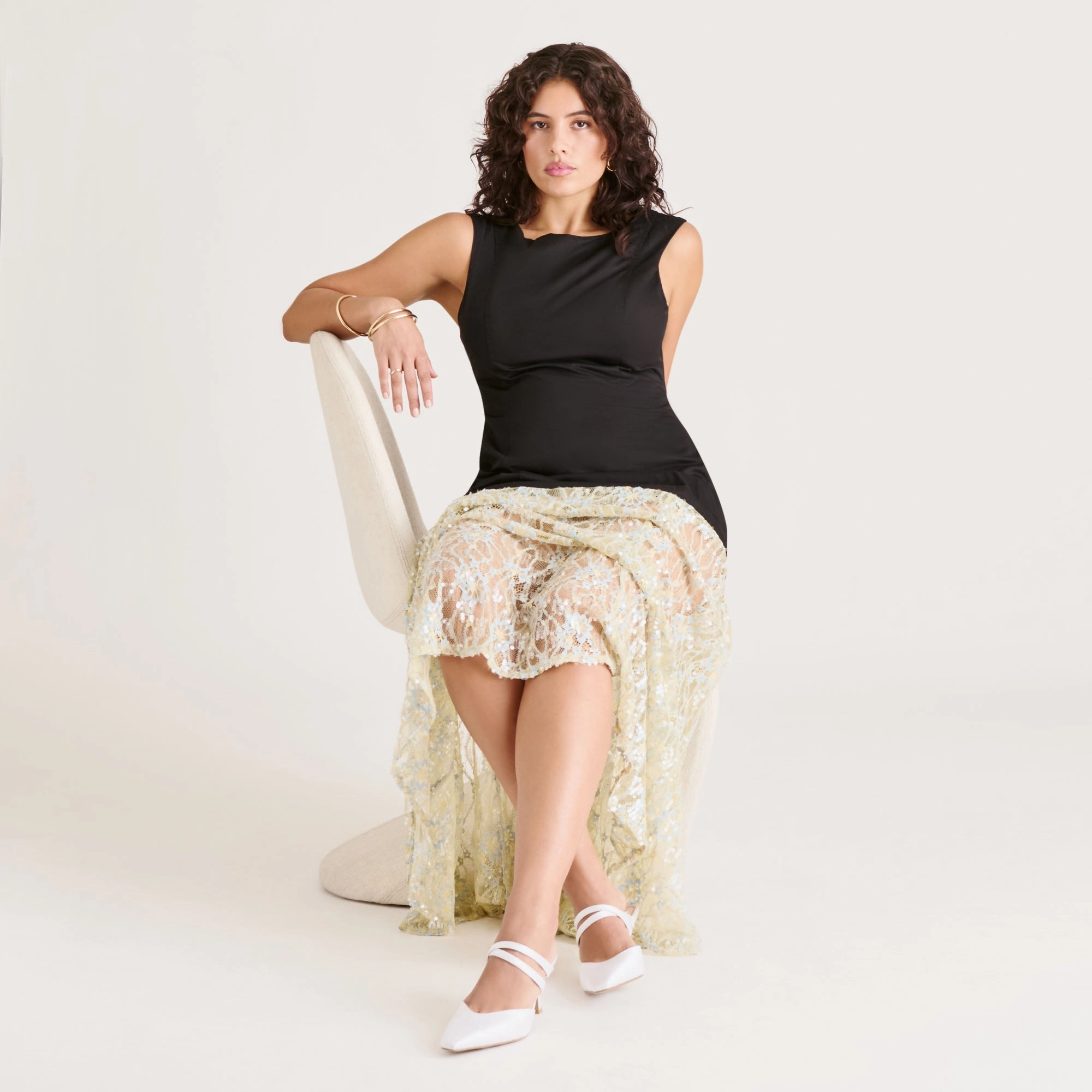 LINORE HEELS TRUE WHITE SATIN Work Edge Limited Drop