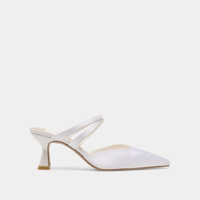 LINORE HEELS TRUE WHITE SATIN Fashion Queen Street Edge